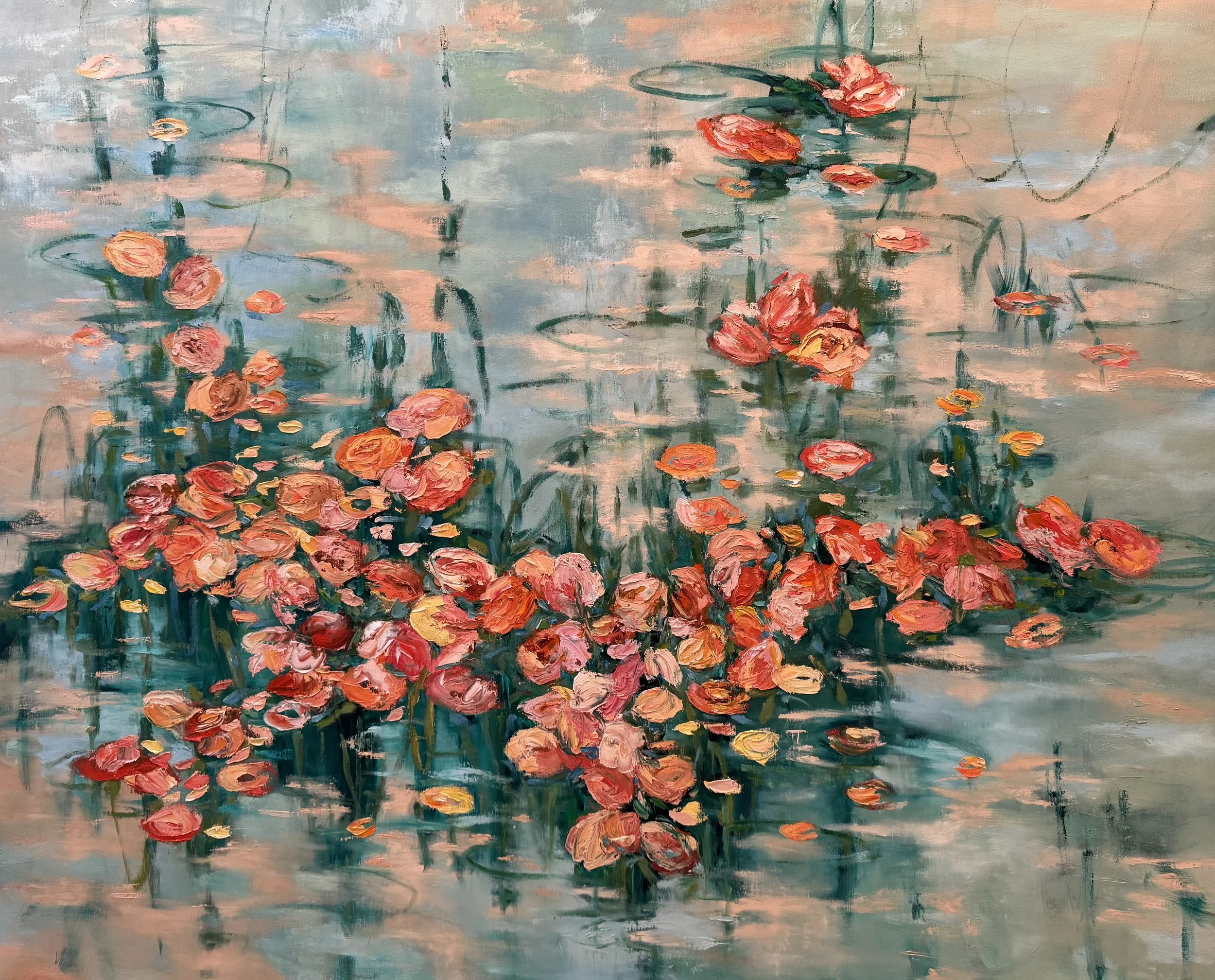 Ponds 0502, 2025, Oil on canvas, 48 x 60 inches, $5,000