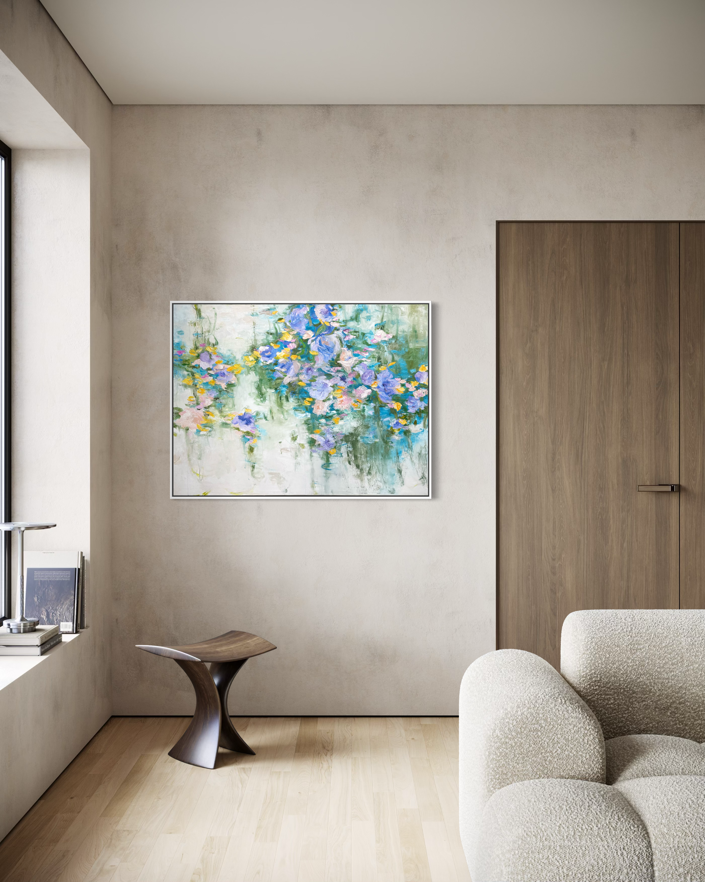 Reflective Flow 292, 2024,
Oil on canvas,
36 x 48 inches, framed,
$3,700