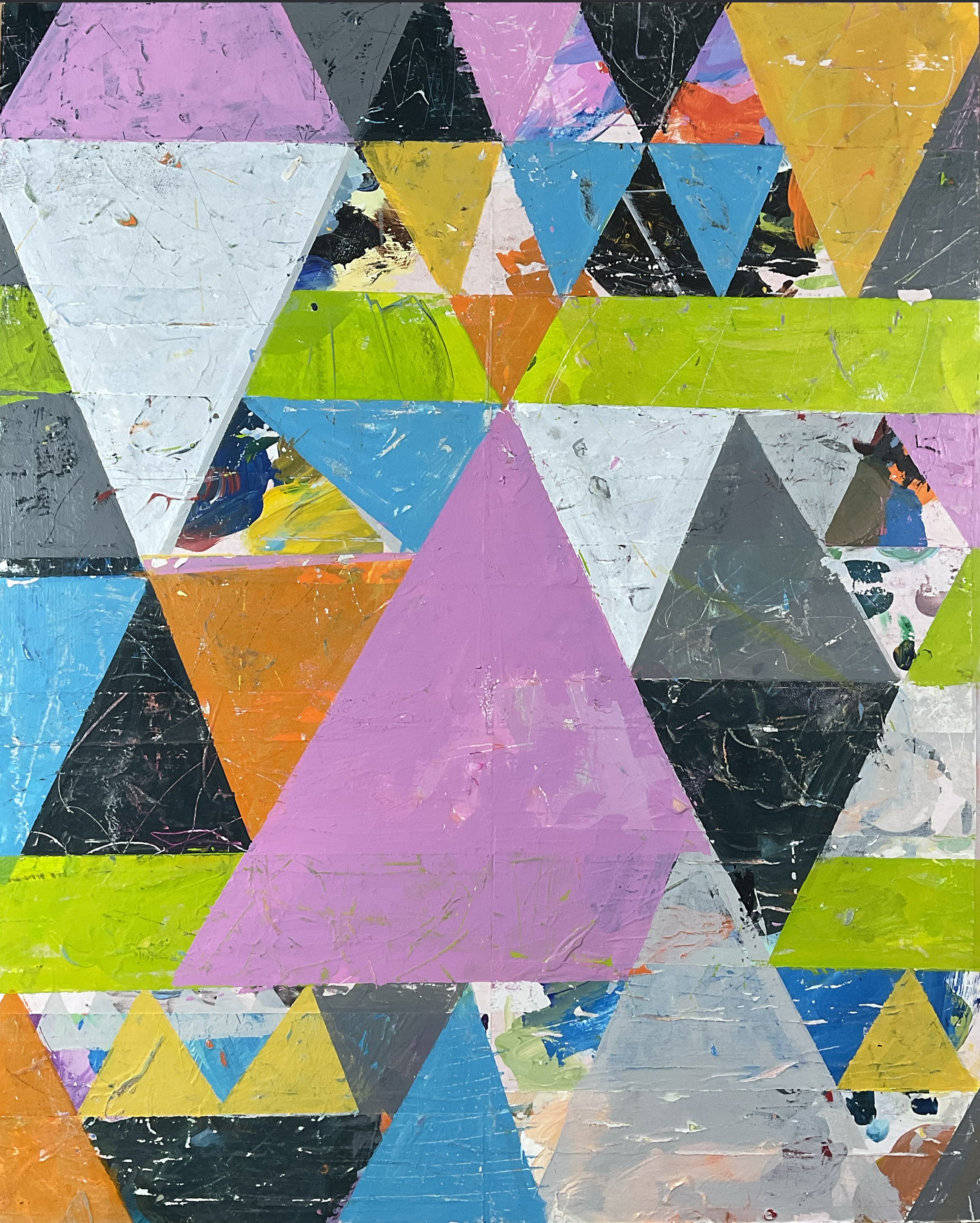 Judy Robertson,
Somehow We All Get Along, 2026,
Acrylic, graphite and collage
on cradled board, framed,
30 x 24 inches | $1,875