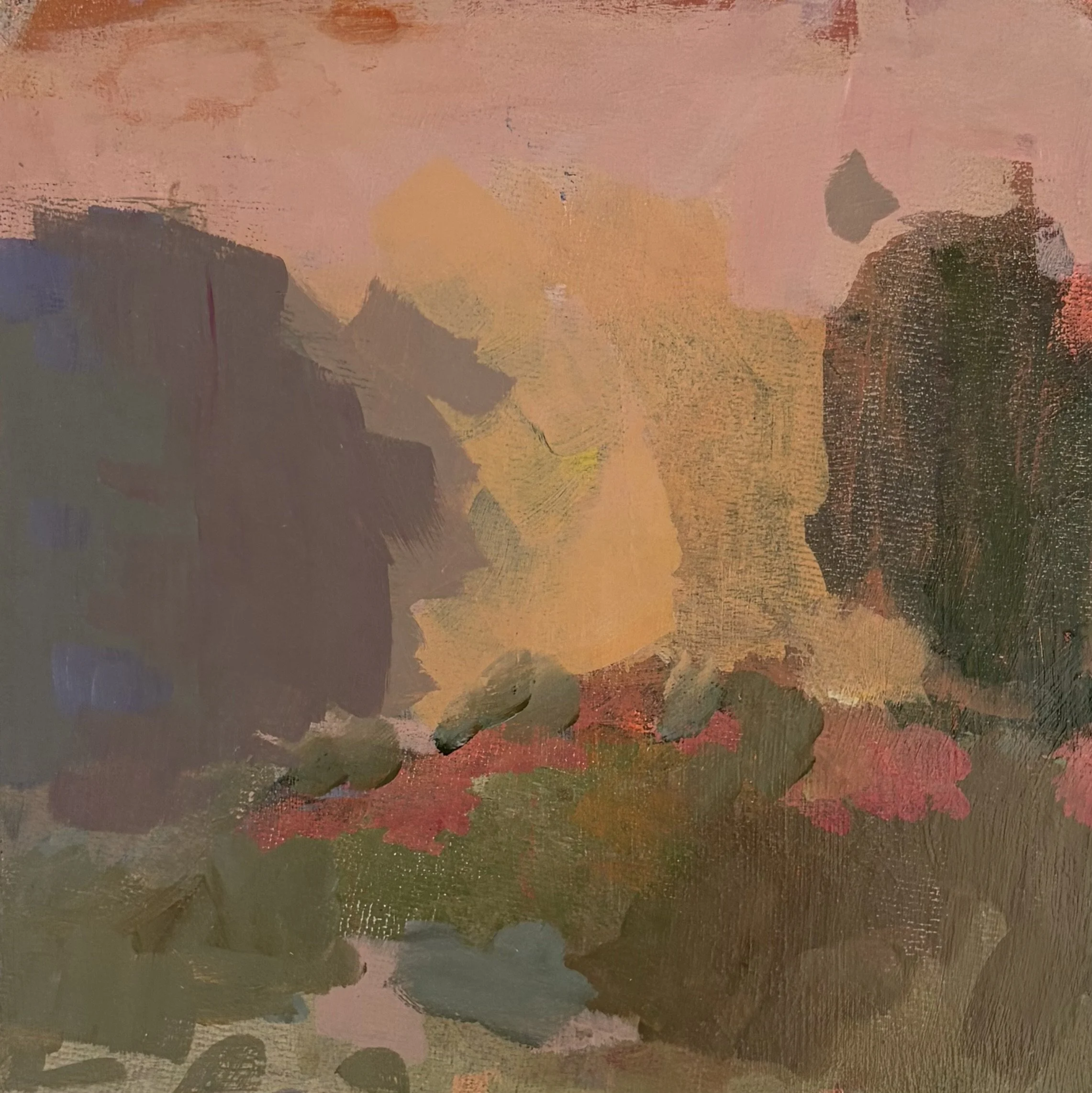 Lori Childers, Soft Footsteps, 2026, Acrylic on birch board, framed, 10 x 10 inches | $600