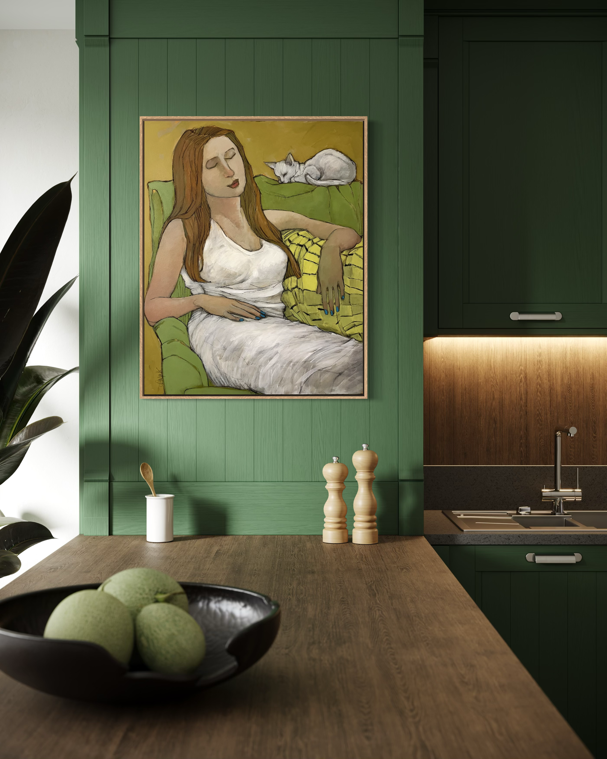 Christina P. Wyatt, Sunday Afternoon, 2025,
Acrylic on canvas,
30 x 24 inches,
$1,900