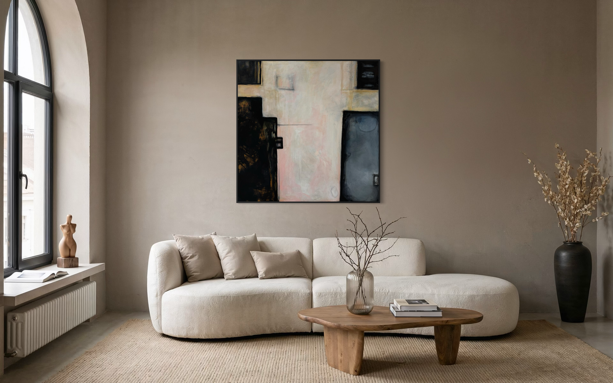 Mara Torres González, The Space Between, 2026, Acrylic on canvas, 48 x 48 inches, framed, $5,600