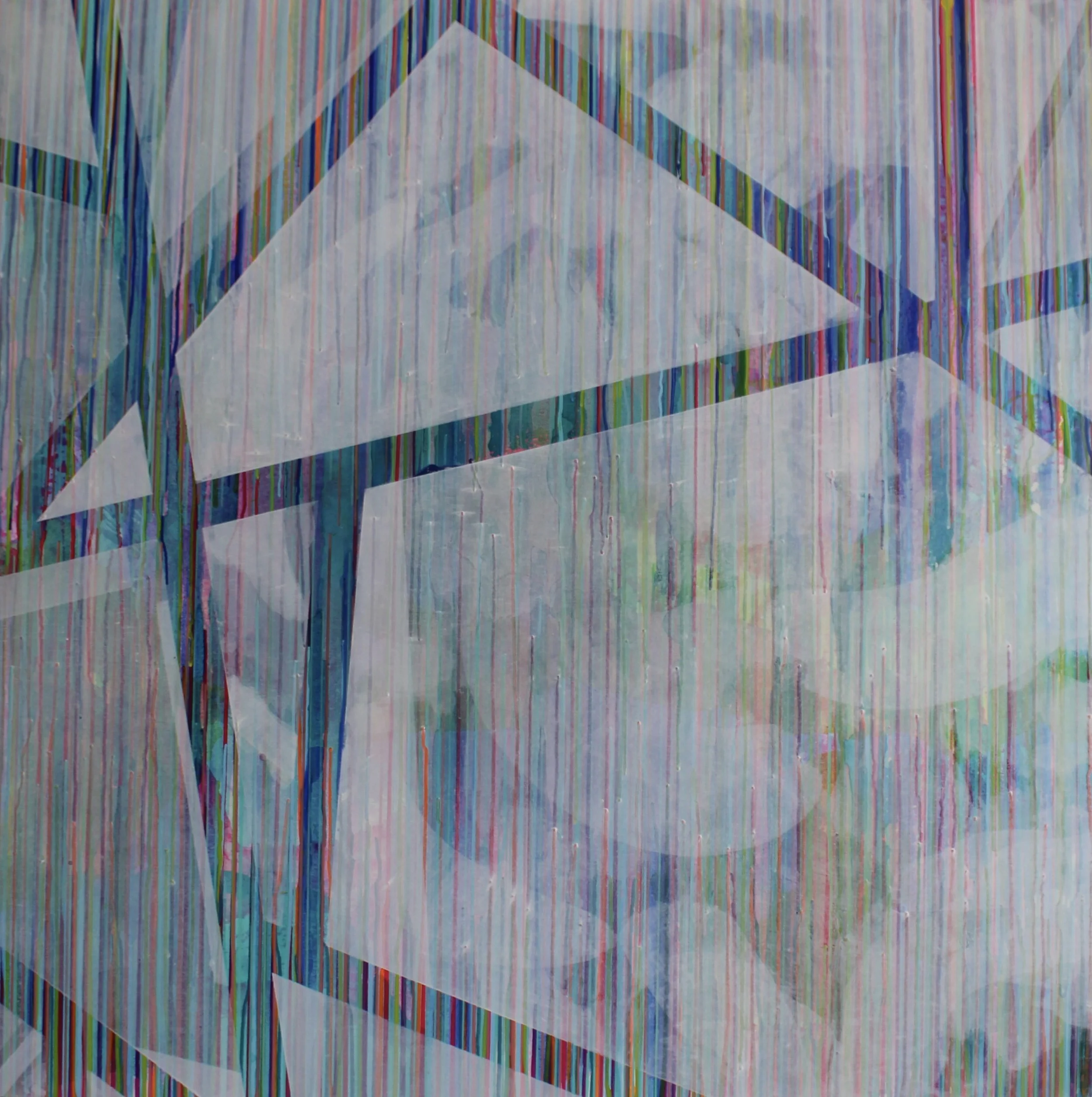 Contemplating Lines, 2023, Mixed media on gallery wrapped canvas, 48 x 48 inches | SOLD