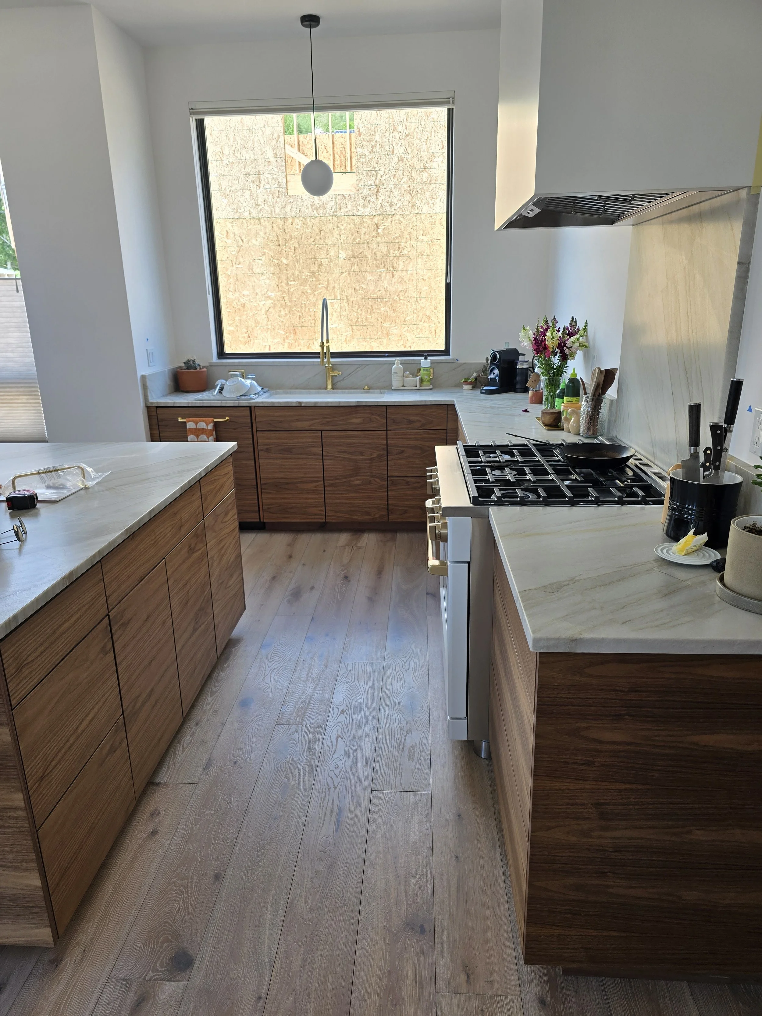 Custom Walnut Kitchen Cabinets