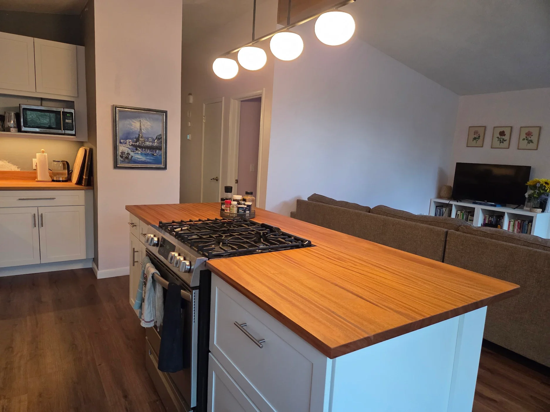 Mahogany Countertop. Handmade and precision-installed counters in a Southwest Colorado mountain home.