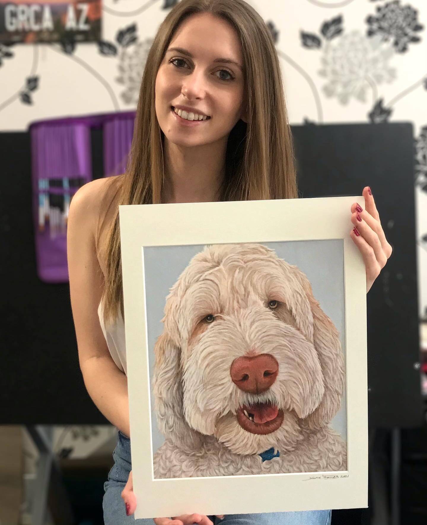 Hope we are all having a lovely weekend ☺️

Here is &lsquo;Albus&rsquo; and me 🐶. He was a larger size painting which I really enjoy as you can fit in a lot more of those finer details! 🎨 
 
The piece I am currently working on is a little different