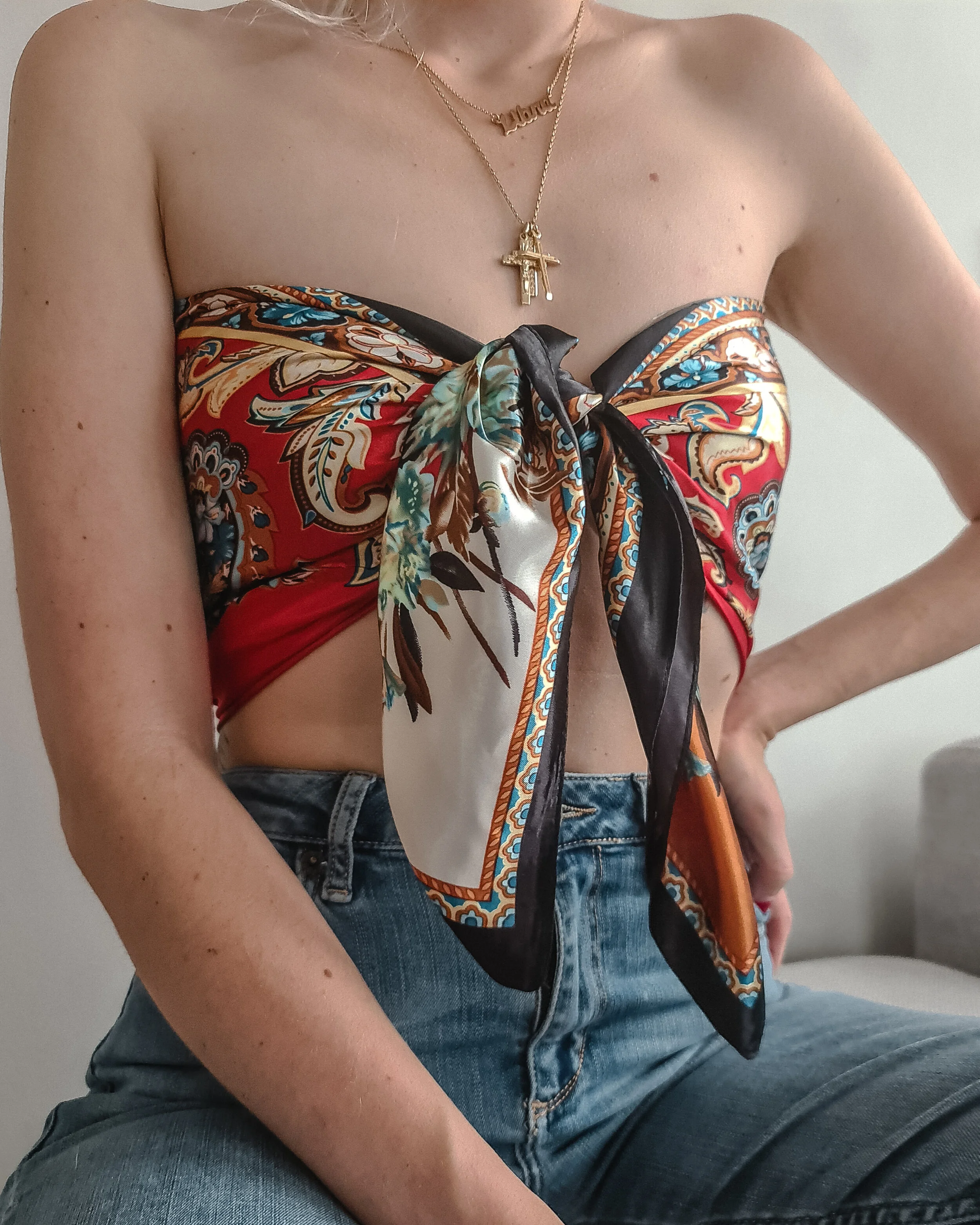 Silk Scarf Top