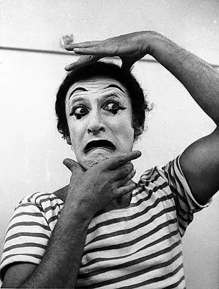 “Now, nothing. Silence. Marcel Marceau chicken.”