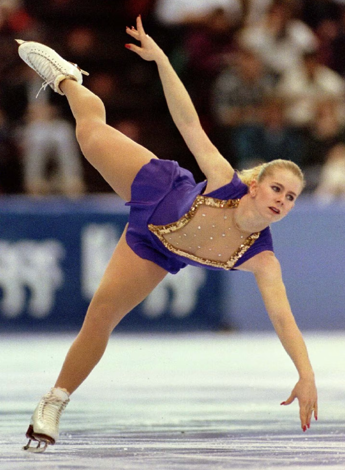And I'm Tonya Harding. I'm gonna do the whole shoe lace coming untie - nervous break - let me start again act and everything.