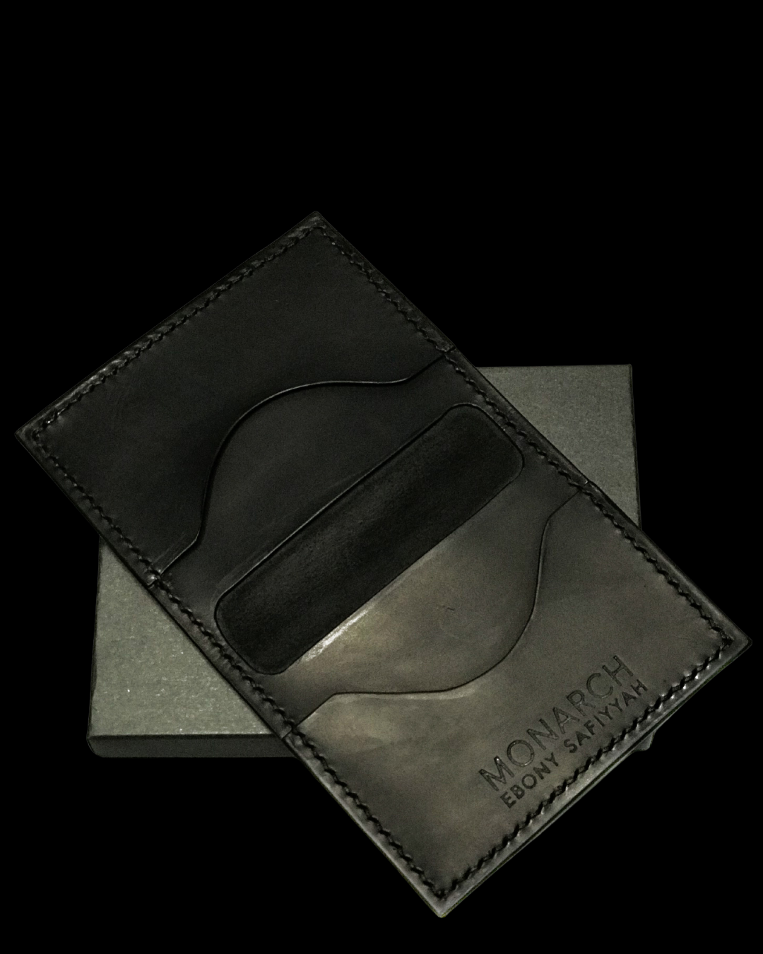 Black Calfskin Minimalist Bifold Wallet II