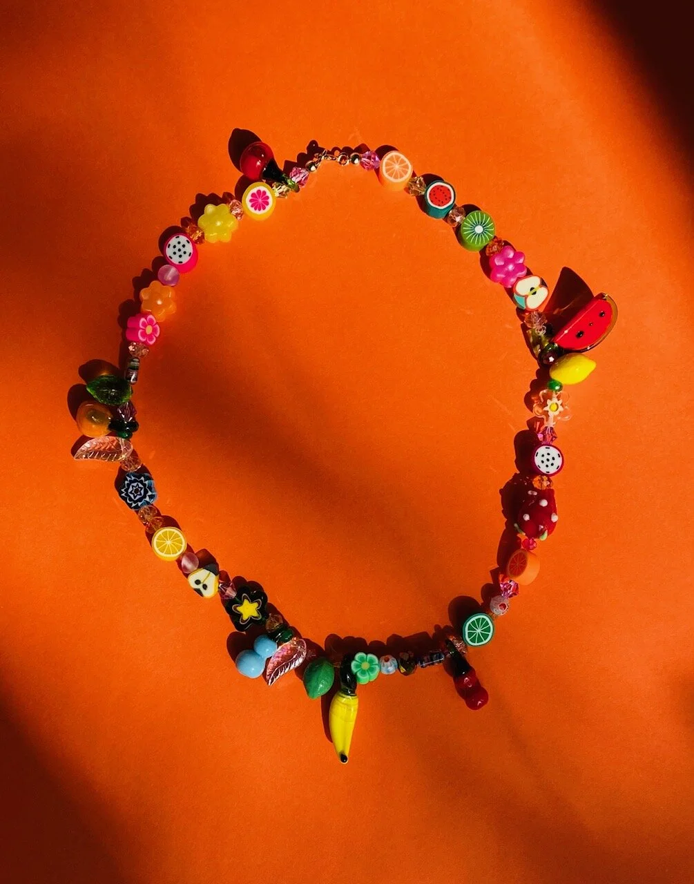 Fruit and Flower Necklace with a Gold Fill Clasp