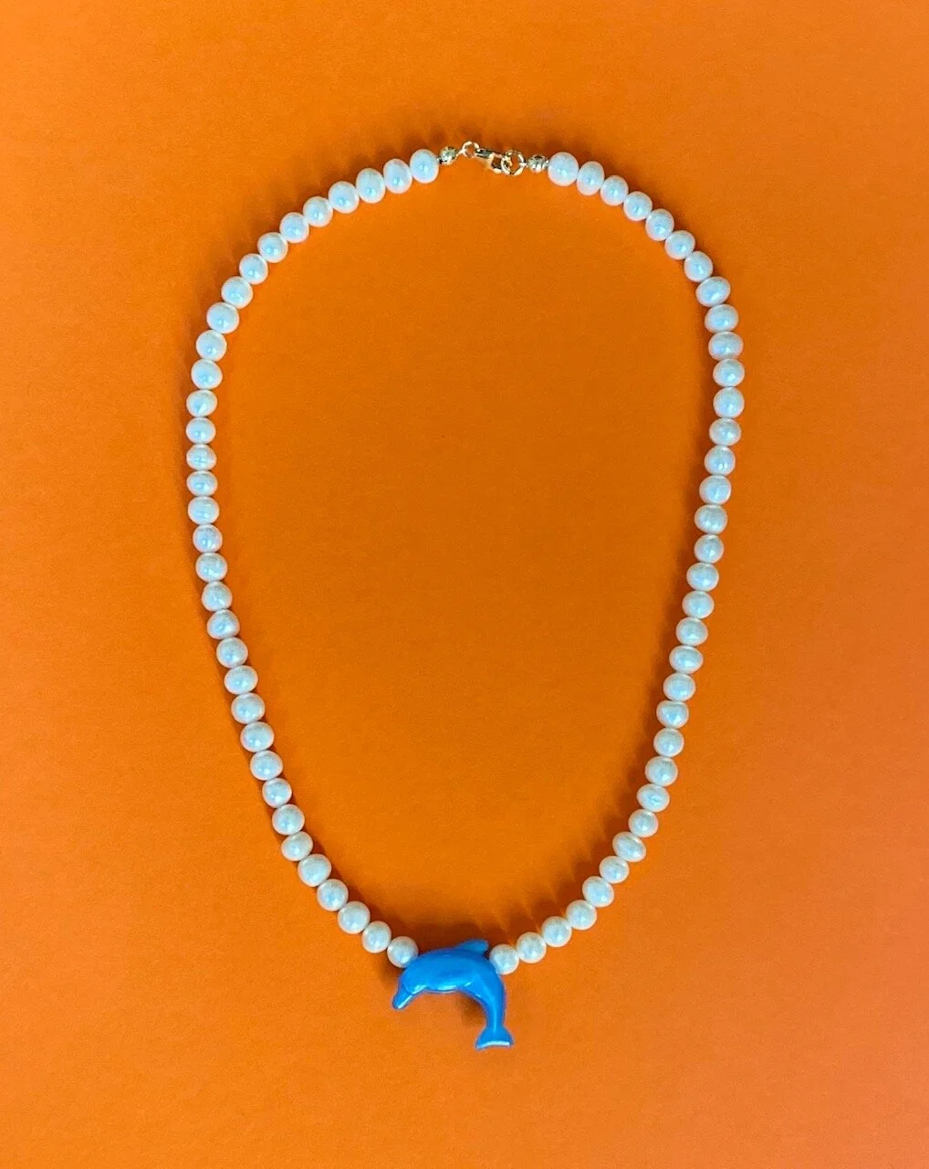Freshwater Pearl and Dolphin Necklace
