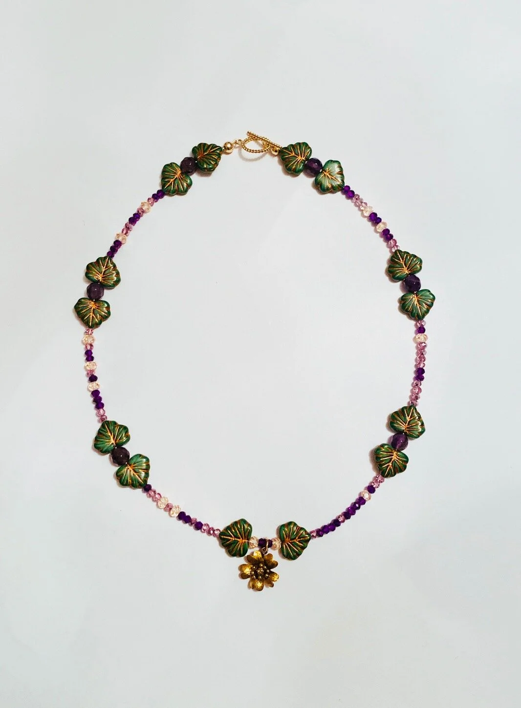 One of a Kind Antique 14k Gold and Tiny Diamond Necklace