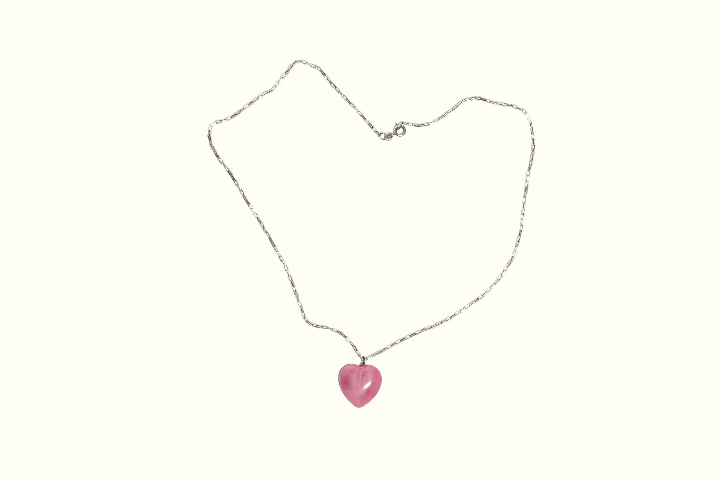Dusty Pink Heart Pendant Chain Necklace-1.jpg