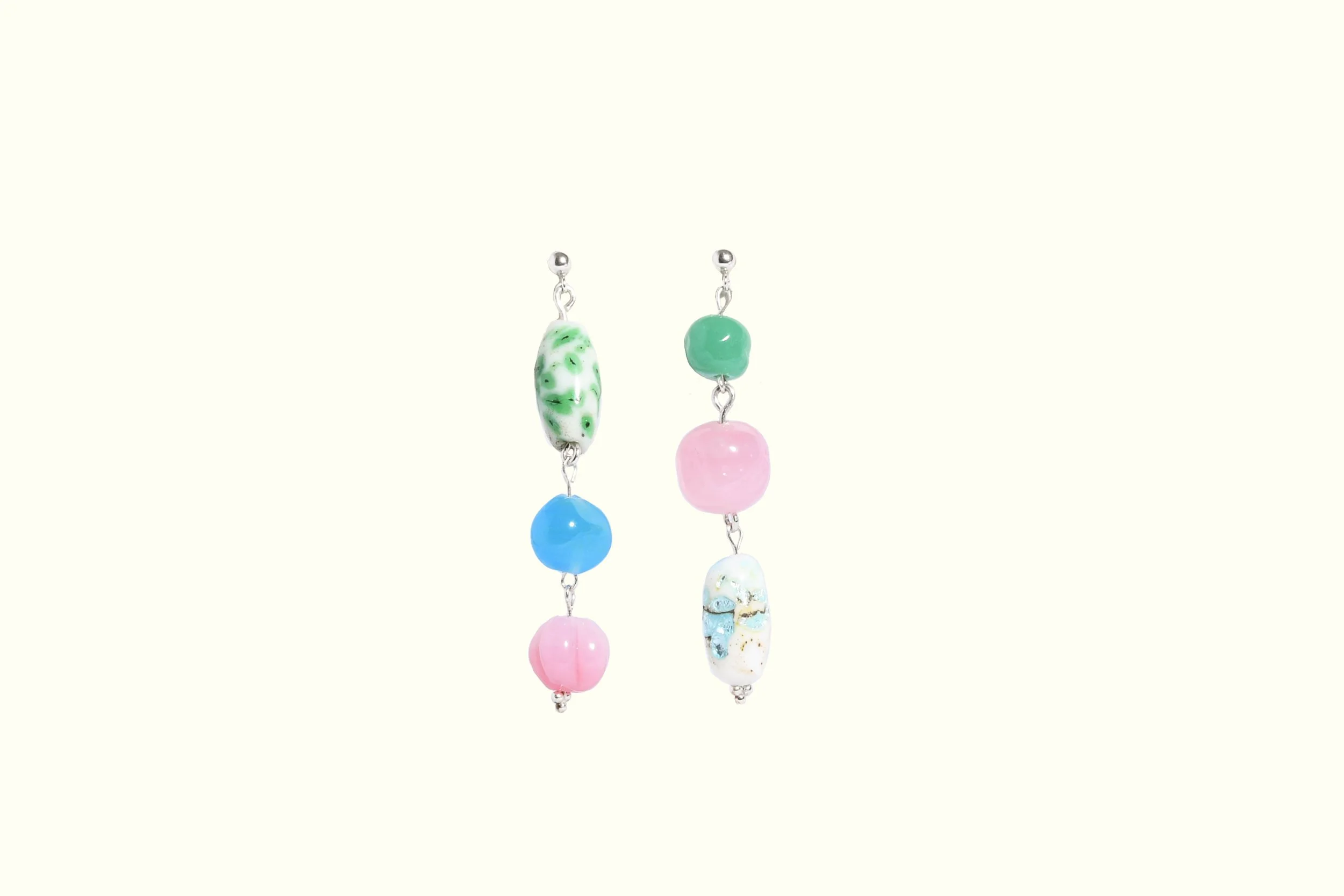 Green, Pink, and Blue Spotted Dangly Earrings-1.jpg