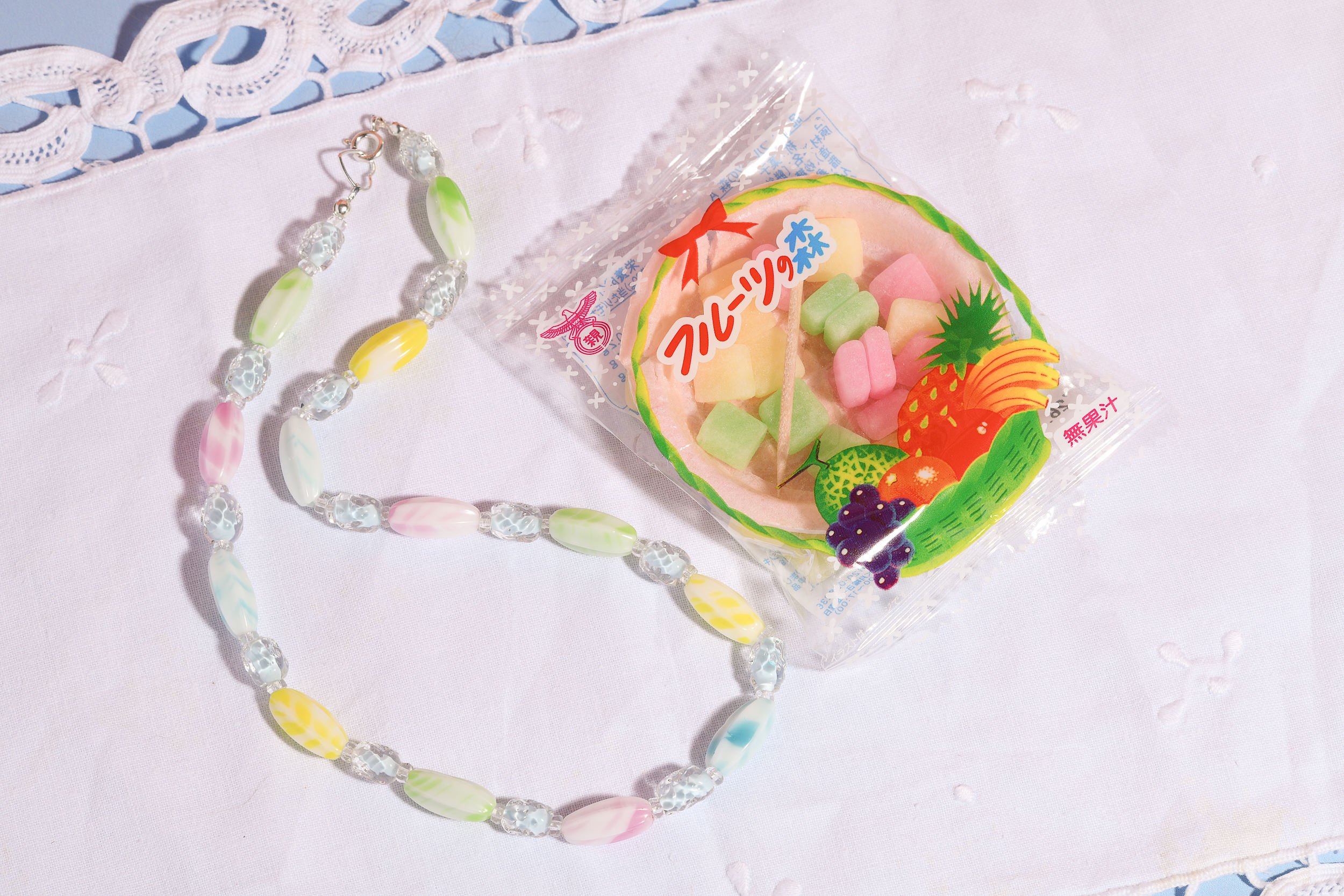 Stripy Fruit Salad Beaded Necklace-2.jpg