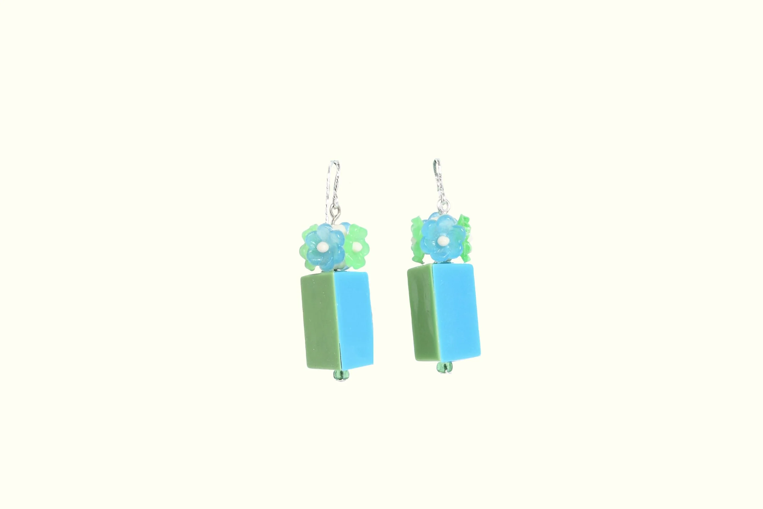 Cerulean Blue and Grass Green Flower Vase Earrings-1.jpg