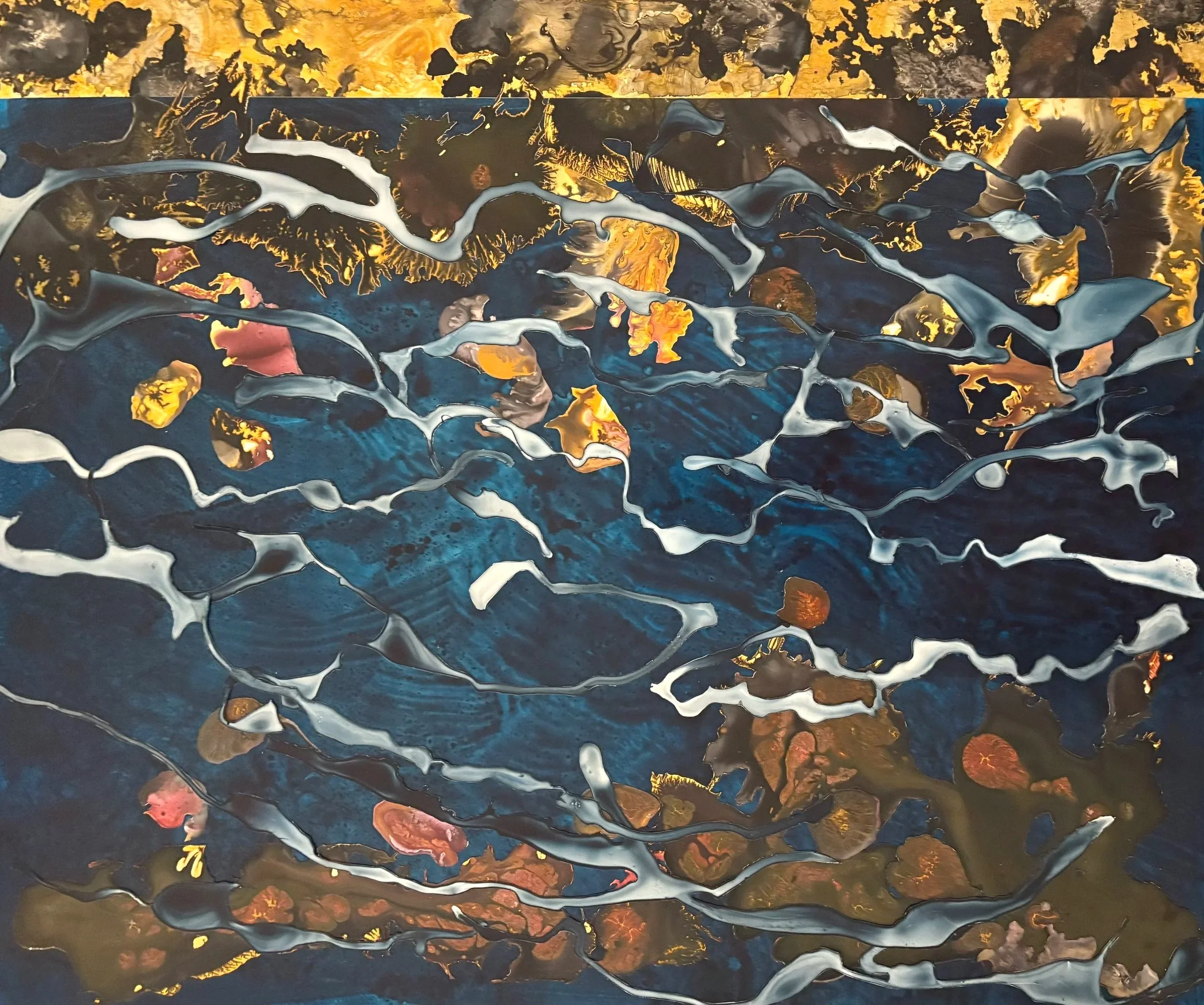 Wrack 2026  20" x 24" Ink on mylar assemblage