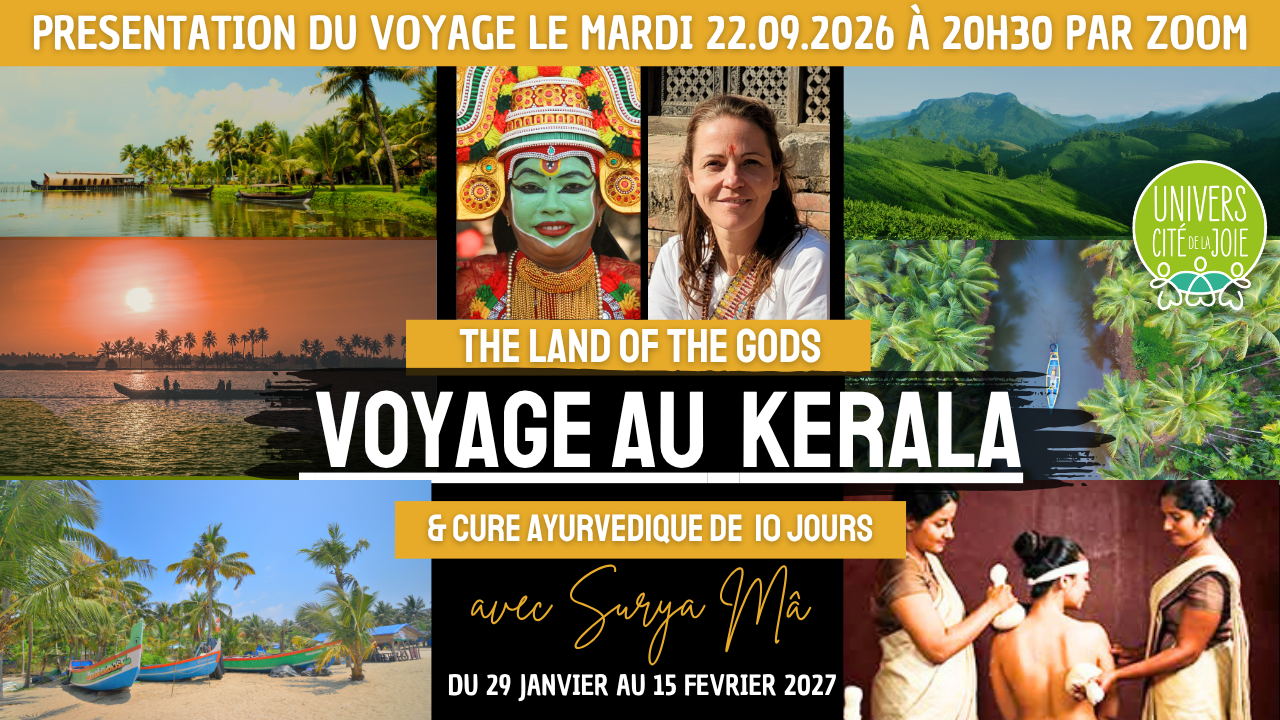 SEANCE DE PRESENTATION DU VOYAGE CURE AYURVEDIQUE AU KERALA 2027 (zoom)