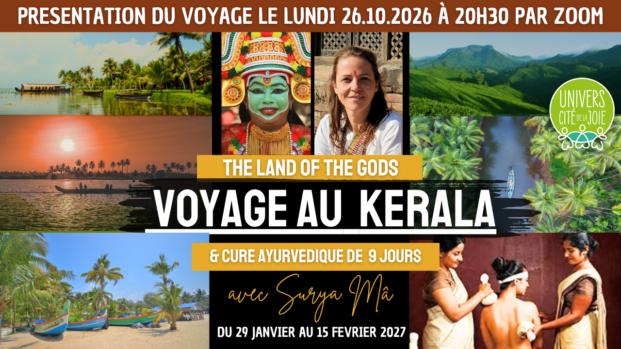 SEANCE DE PRESENTATION DU VOYAGE CURE AYURVEDIQUE AU KERALA 2027 (zoom)