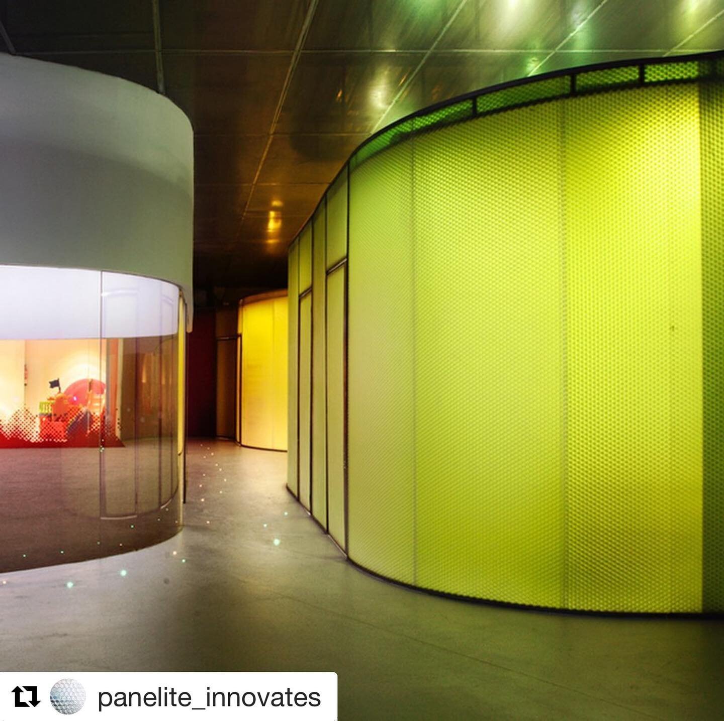 Curved glass is specialized, expensive, hard to handle and replace. Custom curved @panelite_innovates panels weigh roughly 16% as much as glass and once curved become even more self-structural, so that they are easy to handle and require only minimal