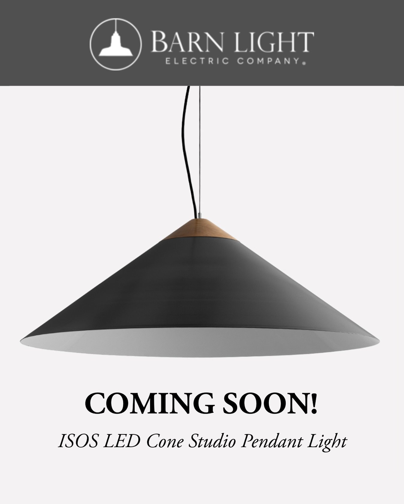Coming soon! The Isos LED Cone Studio Pendant pairs clean, minimalist design with warm, thoughtful details. From customizable finishes to your choice of wood or metal top. Designed and crafted in Florida, it&rsquo;s a lighting statement that feels bo