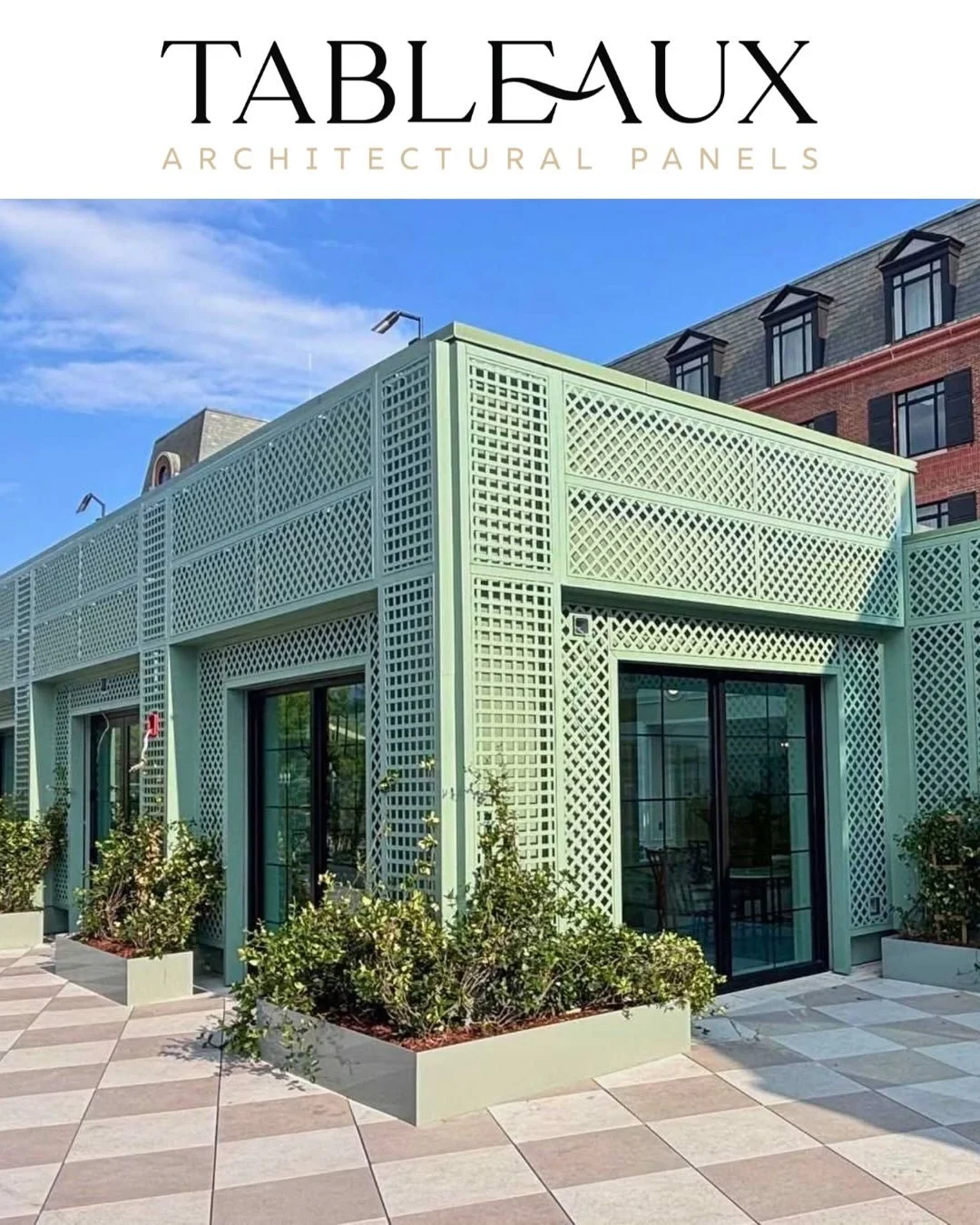 Precision meets design with @tableaux_panels at The Charleston Place. 

This custom aluminum treillage system required meticulous coordination, engineering, and fabrication to create one continuous pattern across uniquely sized panels and elevations.
