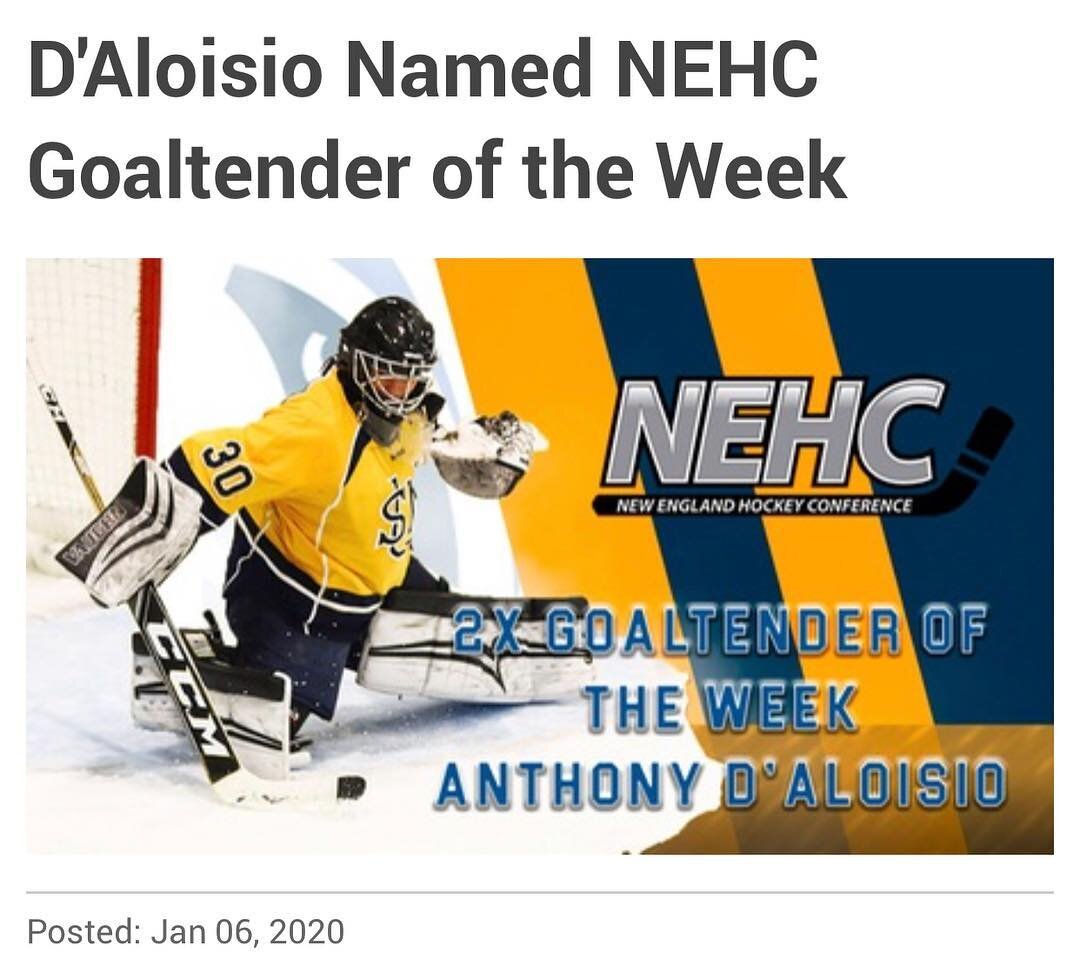 Congrats to @anthony_d30 for player of the week at @usmhuskieshockey!!! We are proud to have you as a graduate of our academy! #hockeygoalie #goalietraining #dallasgoalie #hockeylife