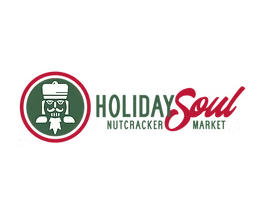 Logo for Holiday Soul Market featuring a cartoon character with sunglasses, hat, and beard, inside a circular border.