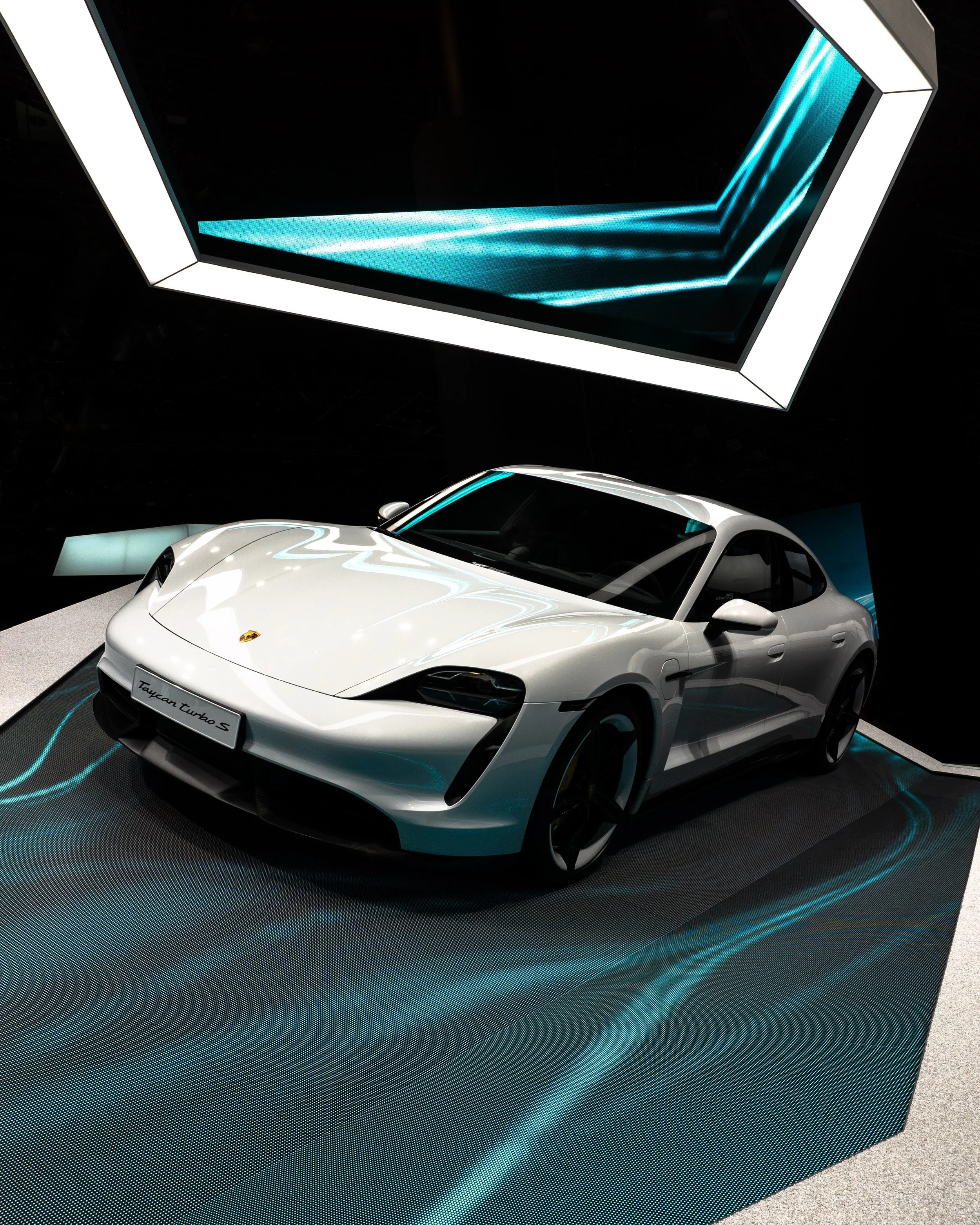 White Porsche Taycan S