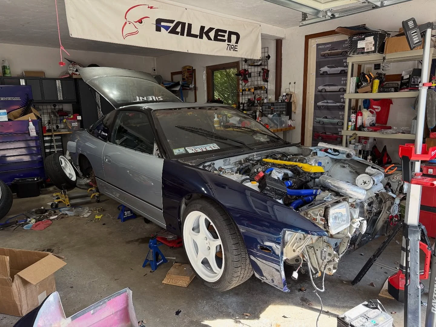 Stopped by @rizzo_240sx place to iron out some issues before the car gets wrapped its final color. Not often you see see these S13&rsquo;s with 70k miles on them. Stoked to have been able to help keep this one look its best.