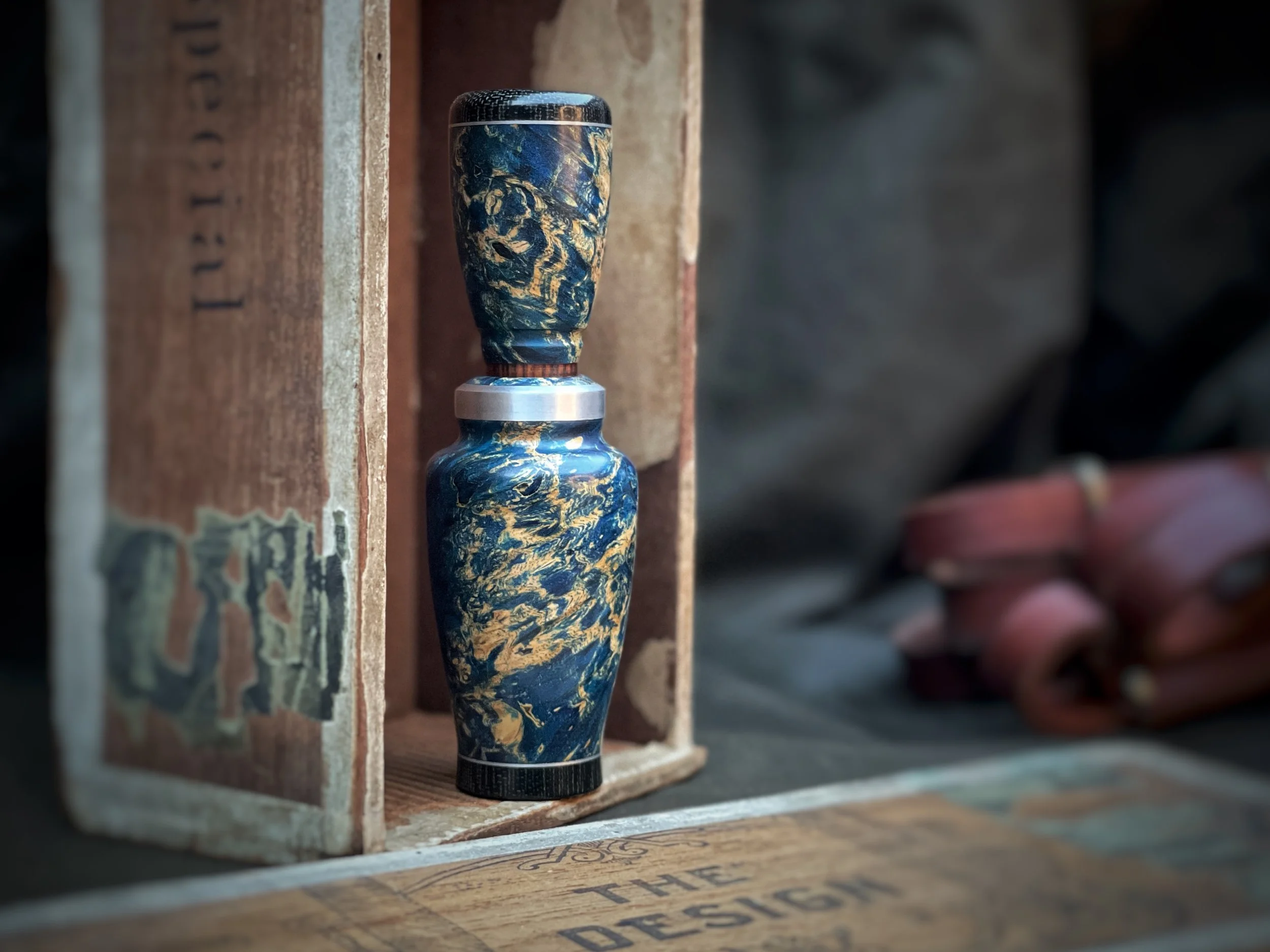 blue dye box elder burl duck call