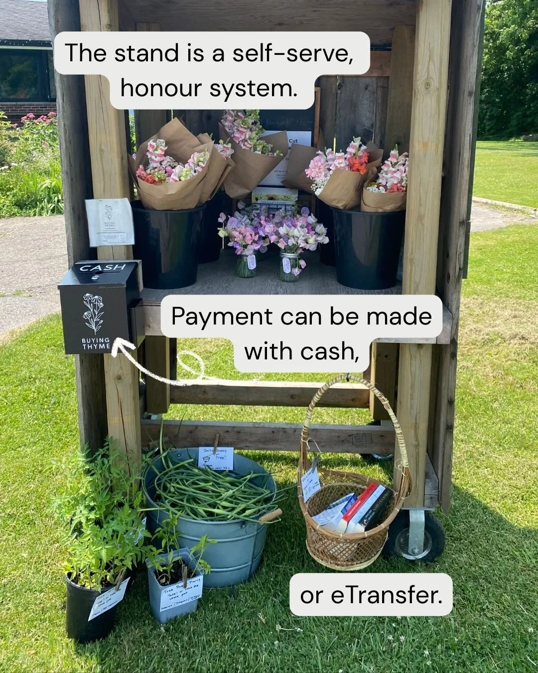 Flower stand payment instructions
