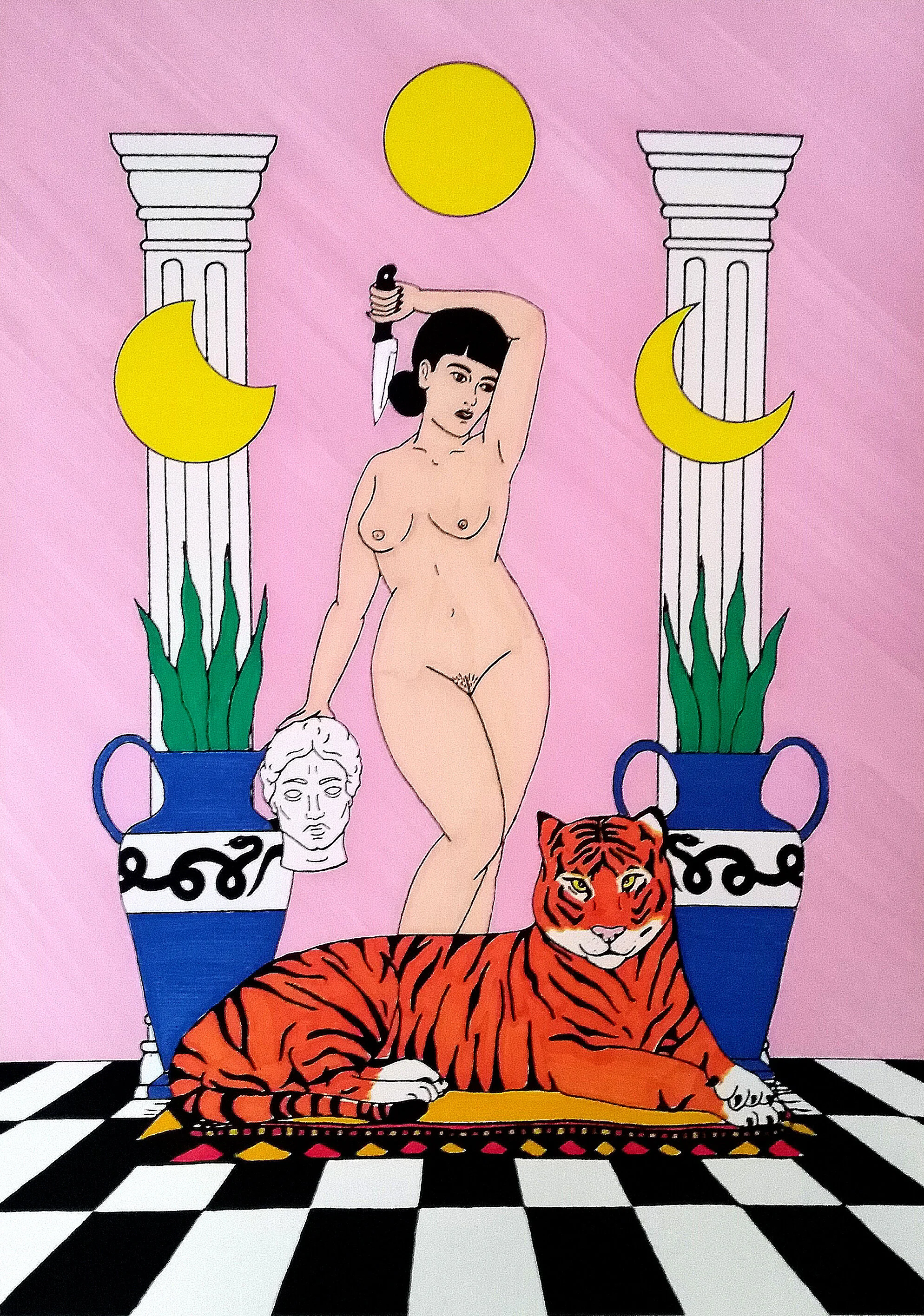 ‘The Head of Perseus', Screenprint intervened with acrylic ink markers, 50 x 70 cm, Edition of 10