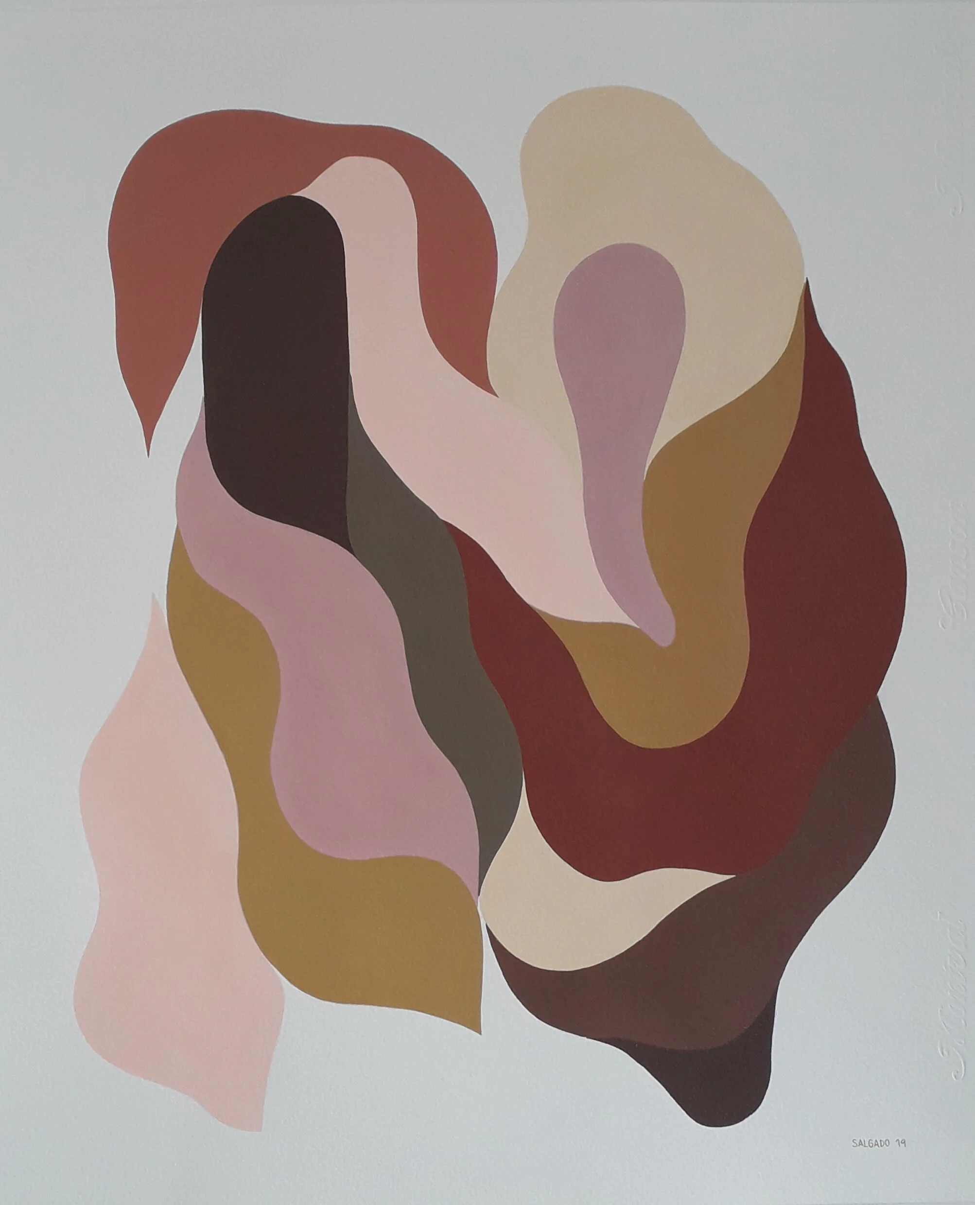 Rosario Salgado, Vanilla ladies I, 2019, acrylic on paper, 14.7 x 17.5