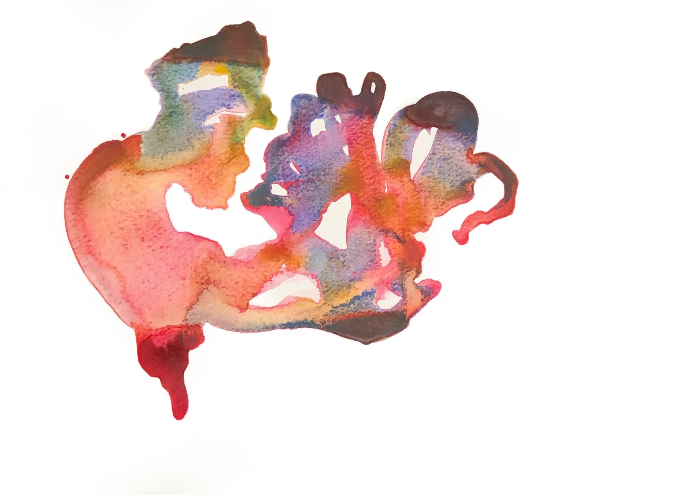 The 5th Kiss, (2021), 8.3”x11.7”, watercolor on paper