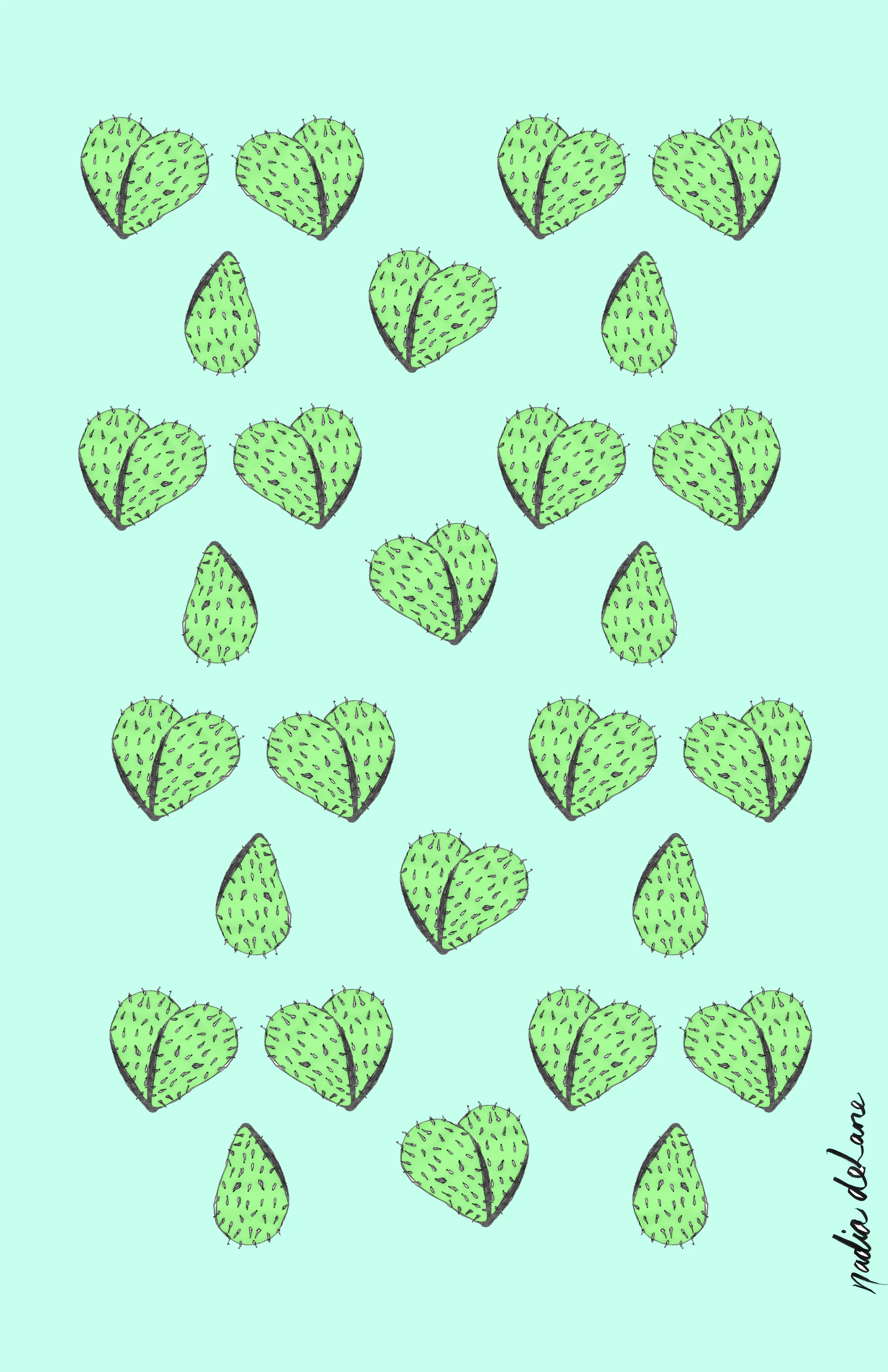 Cactus Heart, 2018, Mixed Media Digital Print, 11’’X17’’