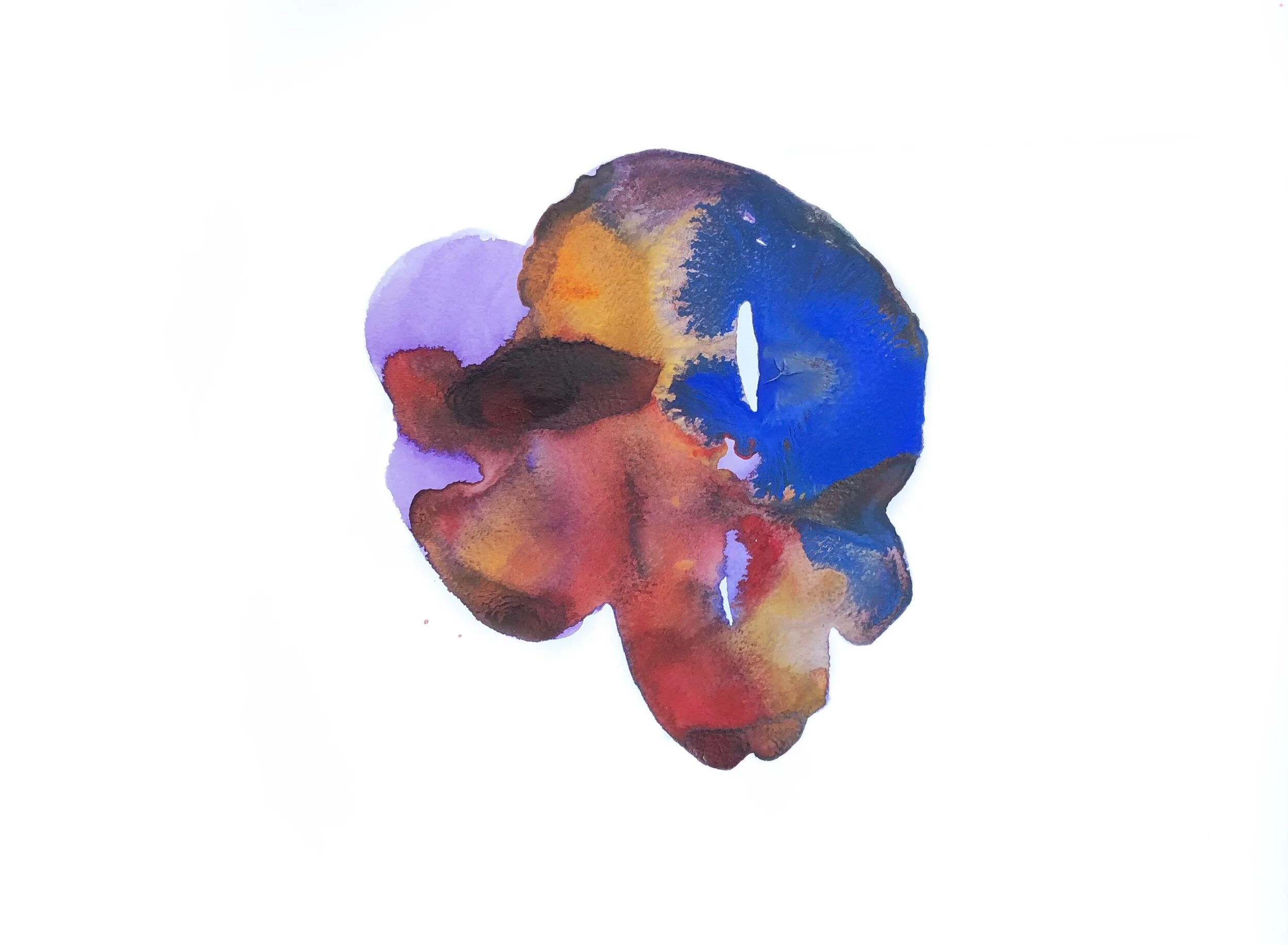 Unstable and Painful Series I, (2019-2020), 11.7" x 16.5", watercolor and acrylic ink on paper