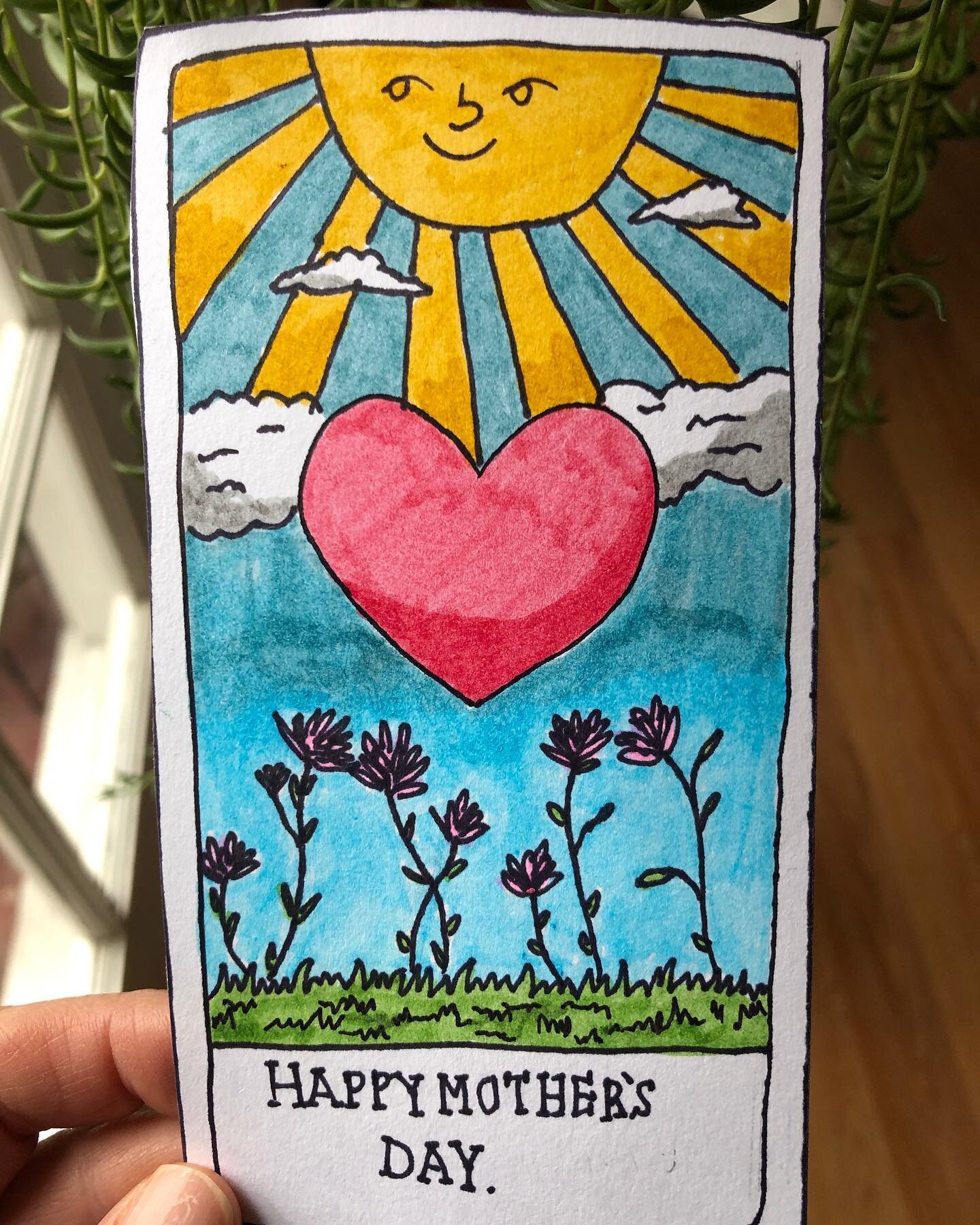 My sweet papaya made me this beautiful tarot card for Mother&rsquo;s Day! ❤️❤️❤️#mothersday #teenartist #tarot #artfamily #tarotcard #whittier #artwork #proudmom #california