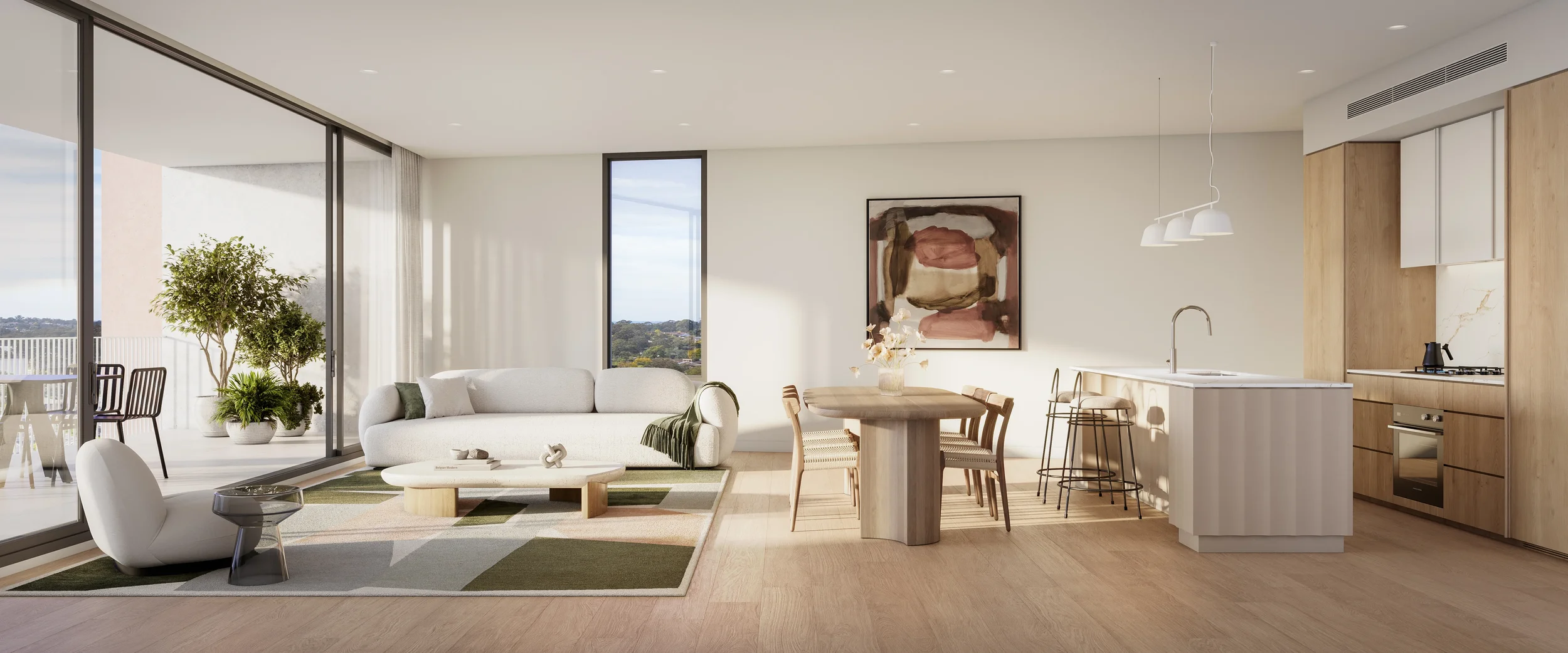 I10_Apt A304_Living Kitchen Dining.webp