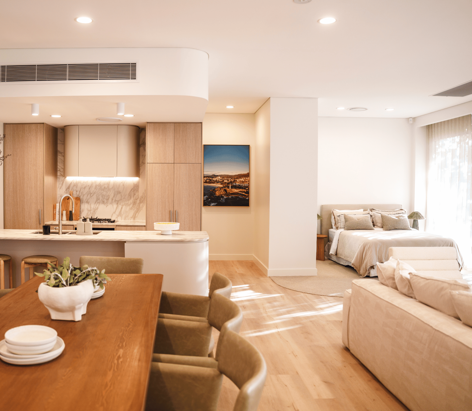  Kitchen and living room in display suite 