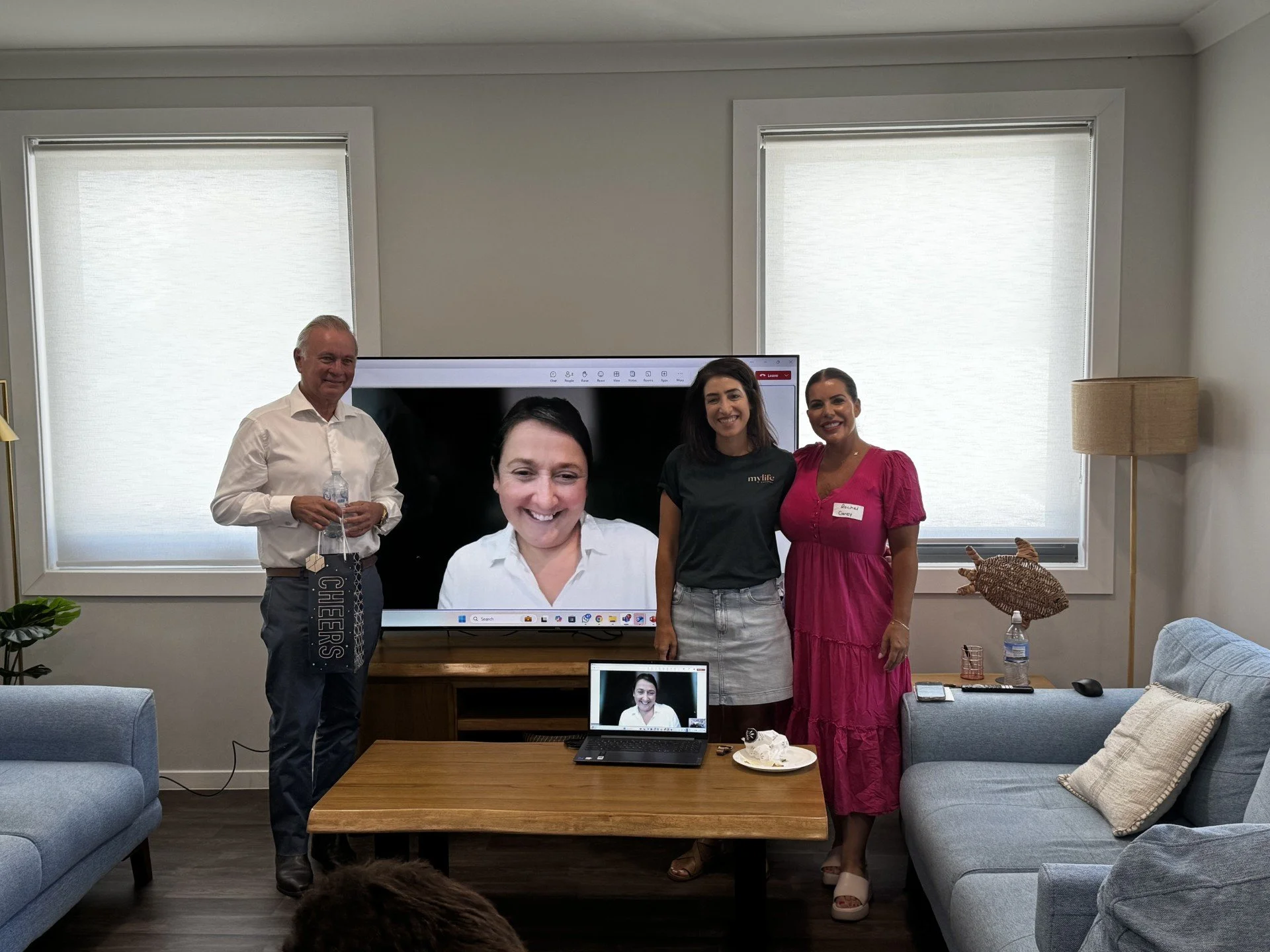 The four speakers of the day smiling together