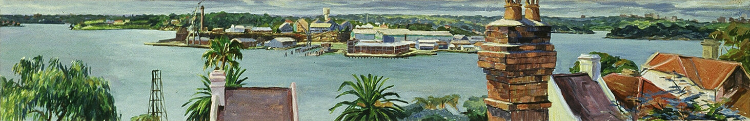 View to Cockatoo Island. acrylic on masonite