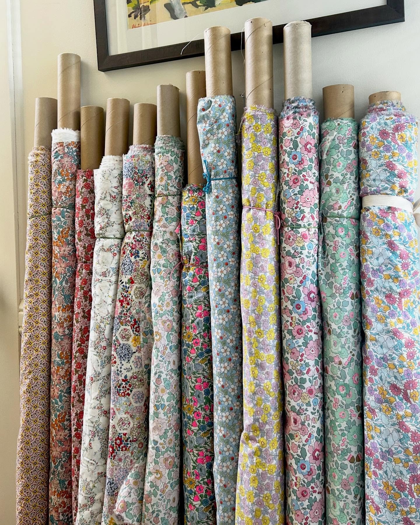 A lineup of Liberty lovelies awaiting new projects.