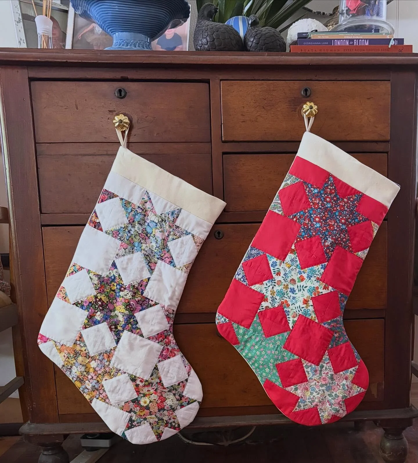 What do you do when you have a billion projects on the go at once? Start another project of course! These Liberty patchwork Christmas stockings are quite addictive to make and a totally new skill for me. A little time consuming but worth it in the en