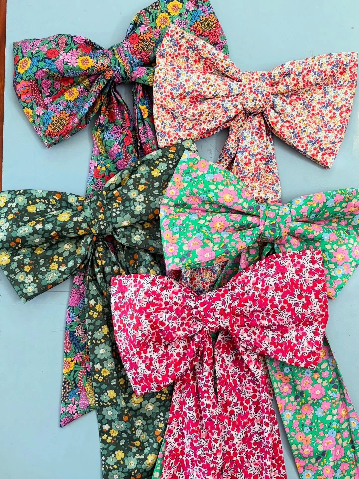 Tomorrow is the day to get these Liberty door bows online for you all 🤞#busyweek #libertyfabric