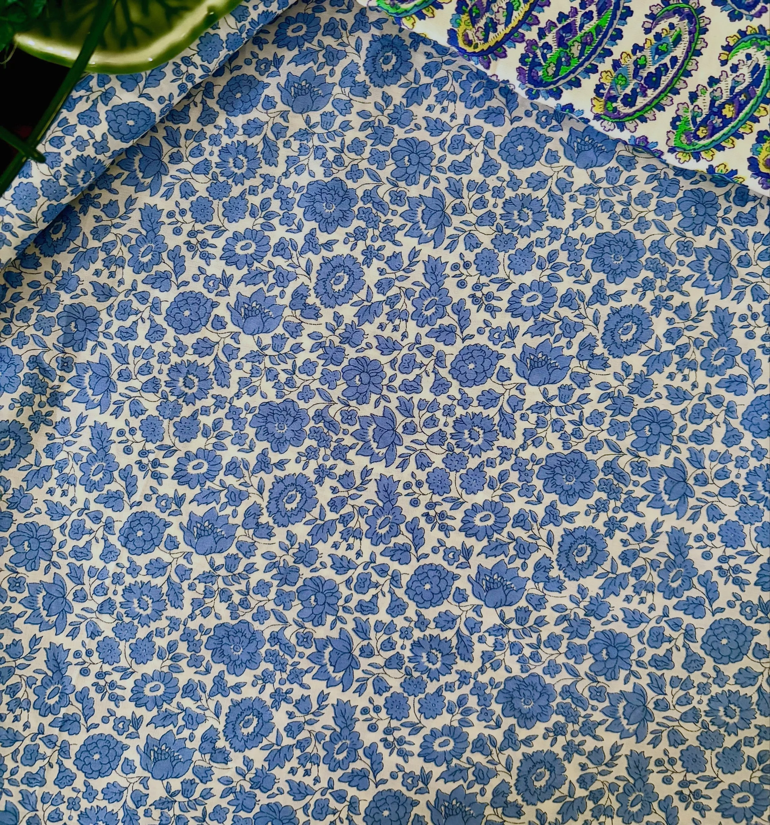 Loving this cornflower blue version of Liberty &lsquo;Danjo coast&rsquo;. New PJ shorts coming to the website soon, and you too @phoebemccl