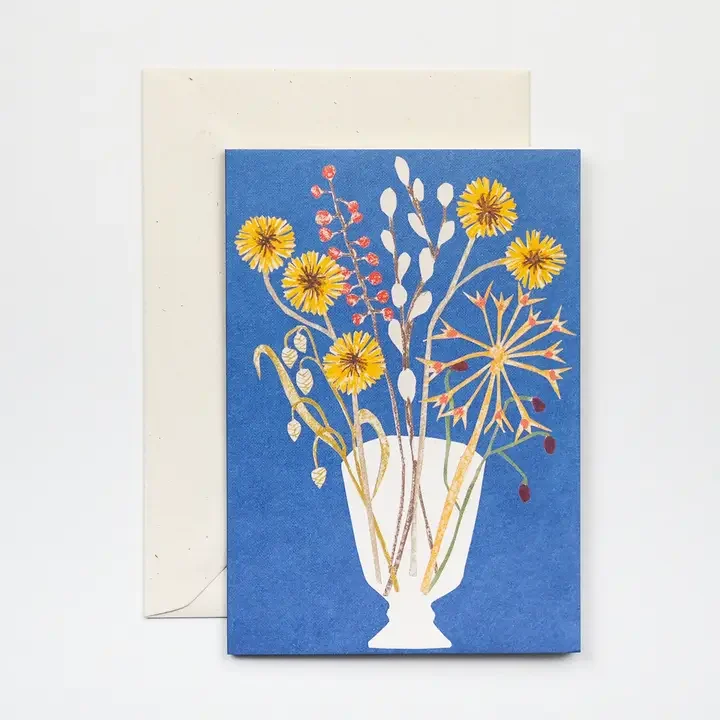 Flowers in Vase blank card