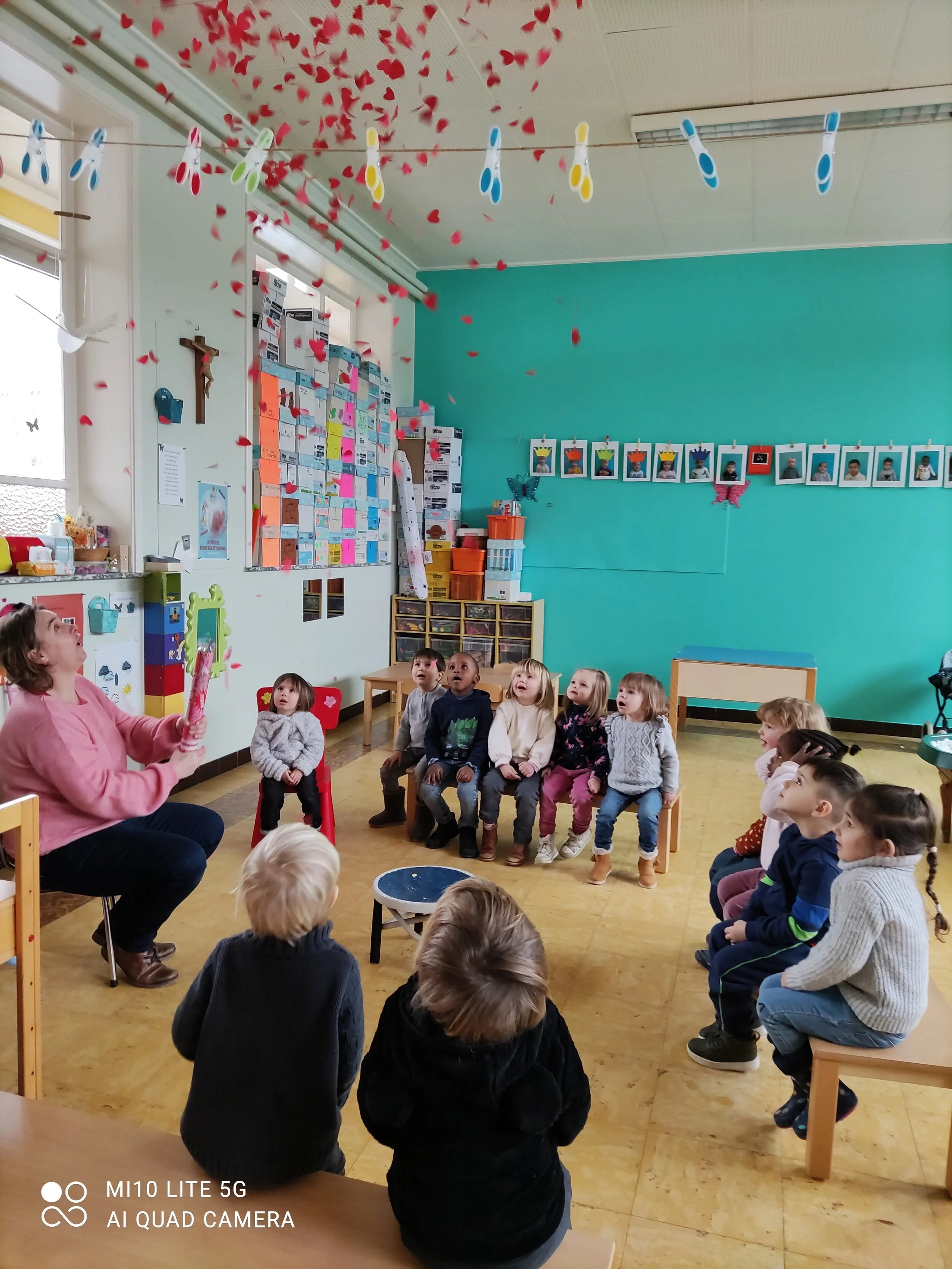 Sneeuw en hartjes in de vlinderklas