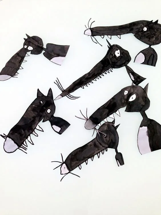 Thema: WOLVEN en de SPROOKJES: Roodkapje en de drie biggetjes in de zebraklas: